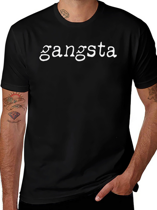Gangsta Graphic Tee - Classic Black Crew Neck T-Shirt