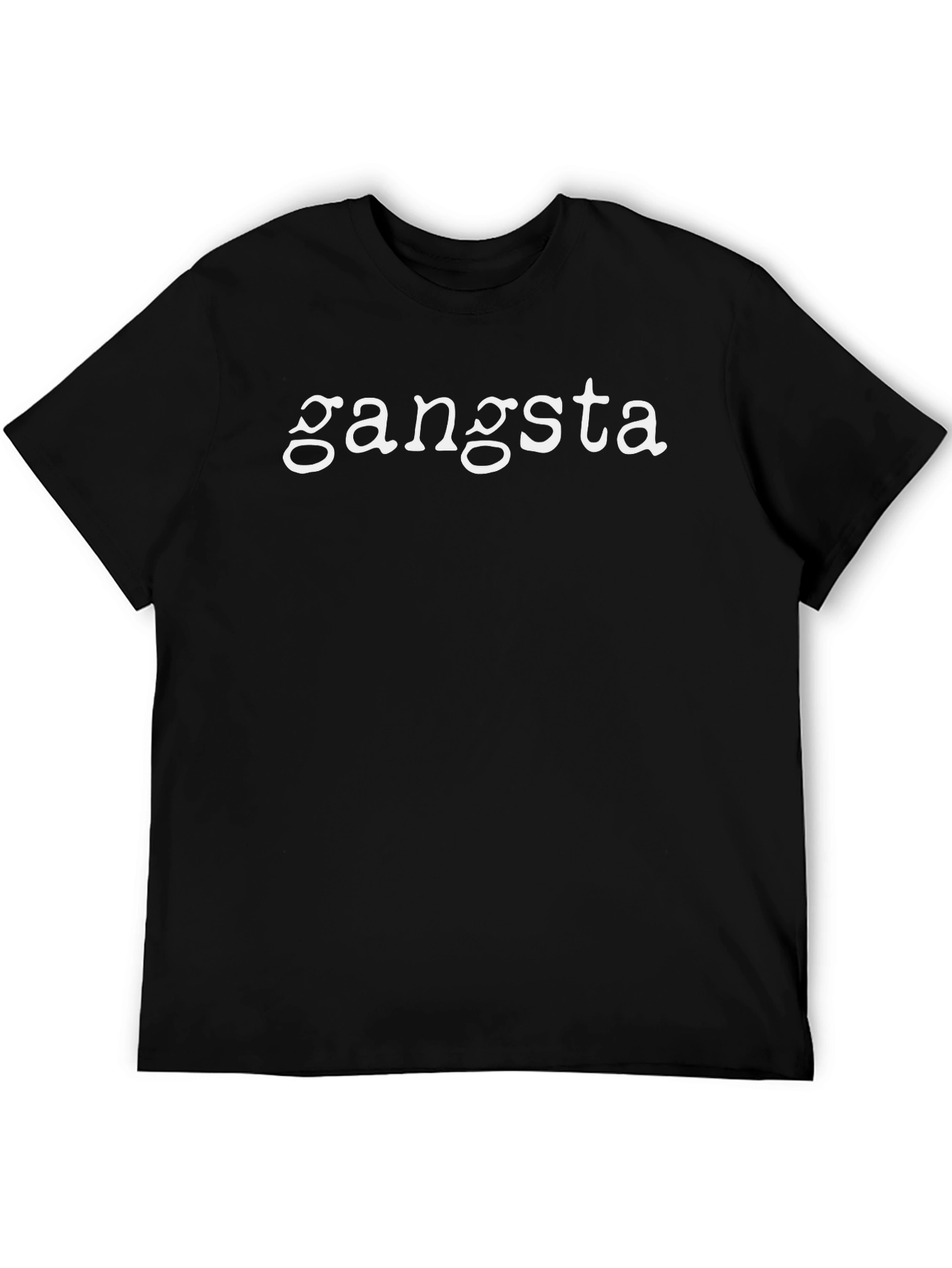 Gangsta Graphic Tee - Classic Black Crew Neck T-Shirt