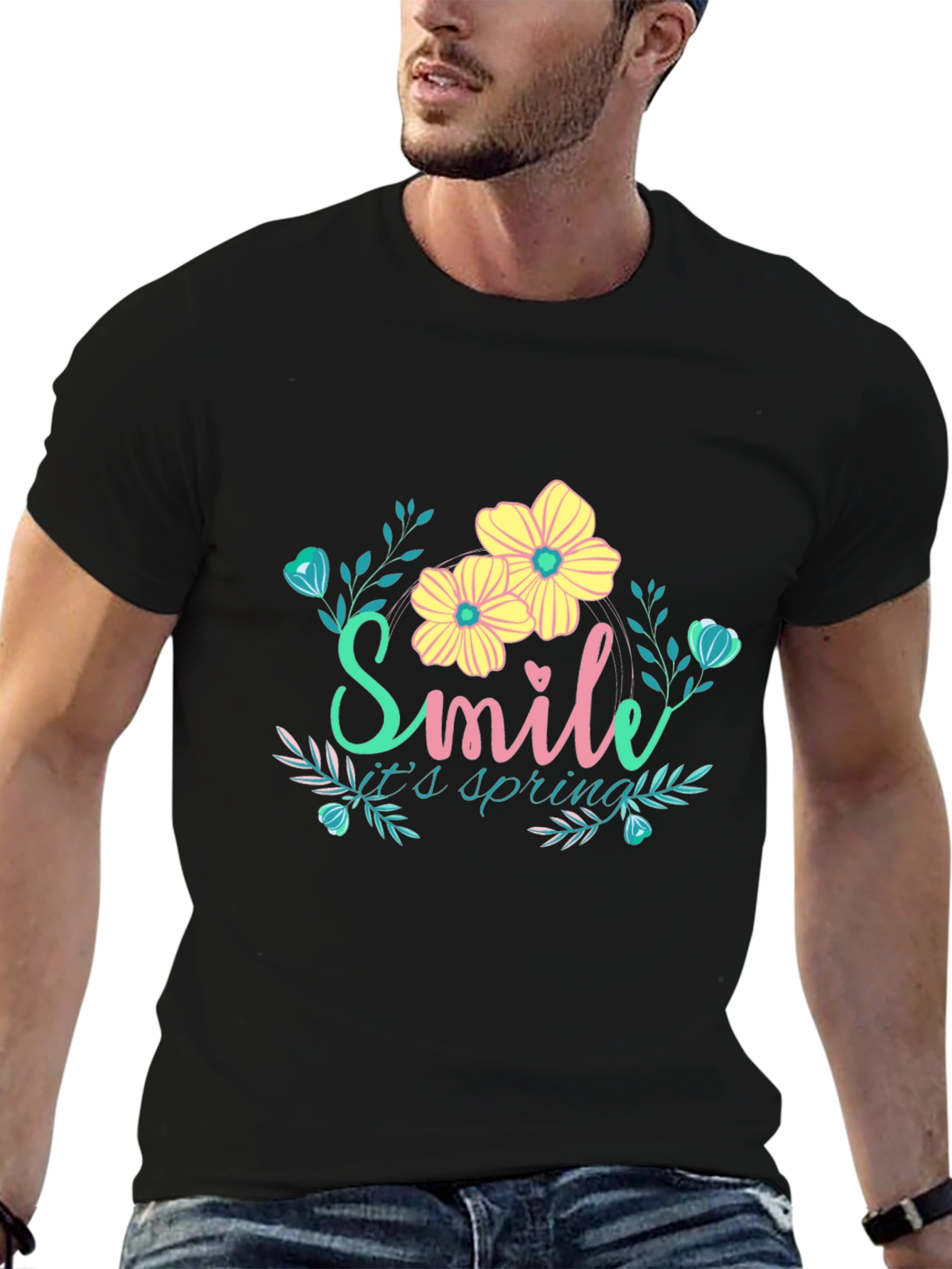 Smile Its Spring Floral Graphic Tee