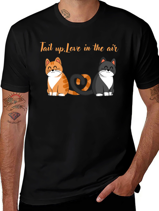 Cute Cats T-Shirt - Tail Up Love in the Air