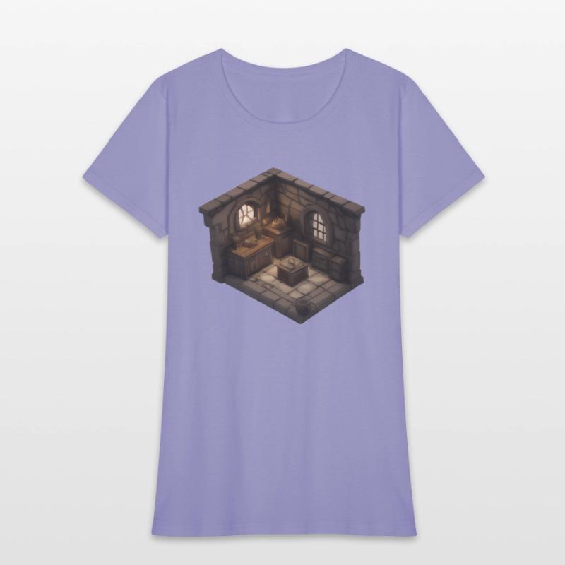 Isometric Medieval Living Room - Voxel Design