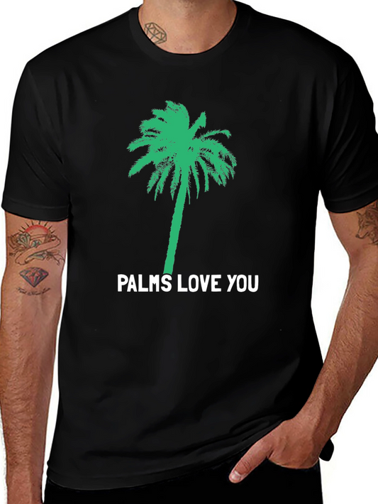Palms Love You Black Graphic Tee