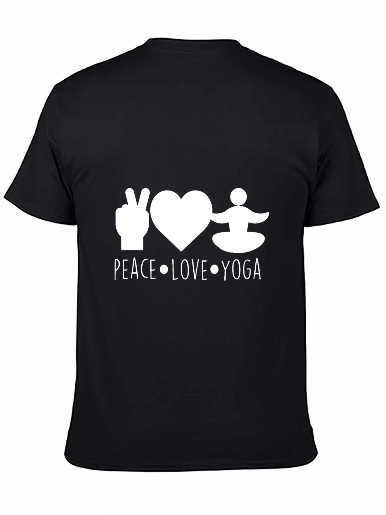 Peace Love Yoga Black T-Shirt