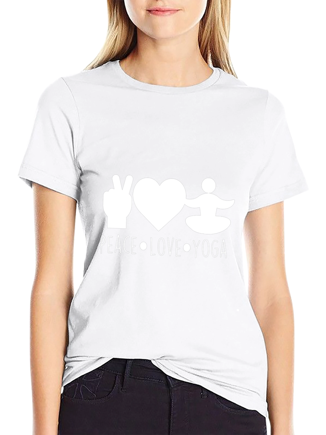 Peace Love Yoga Black T-Shirt
