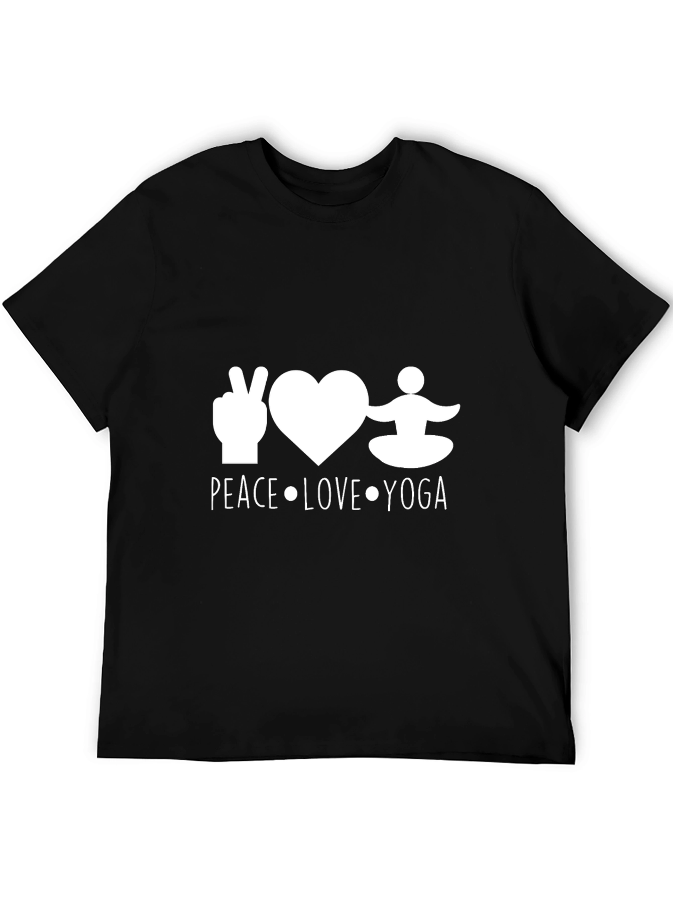 Peace Love Yoga Black T-Shirt