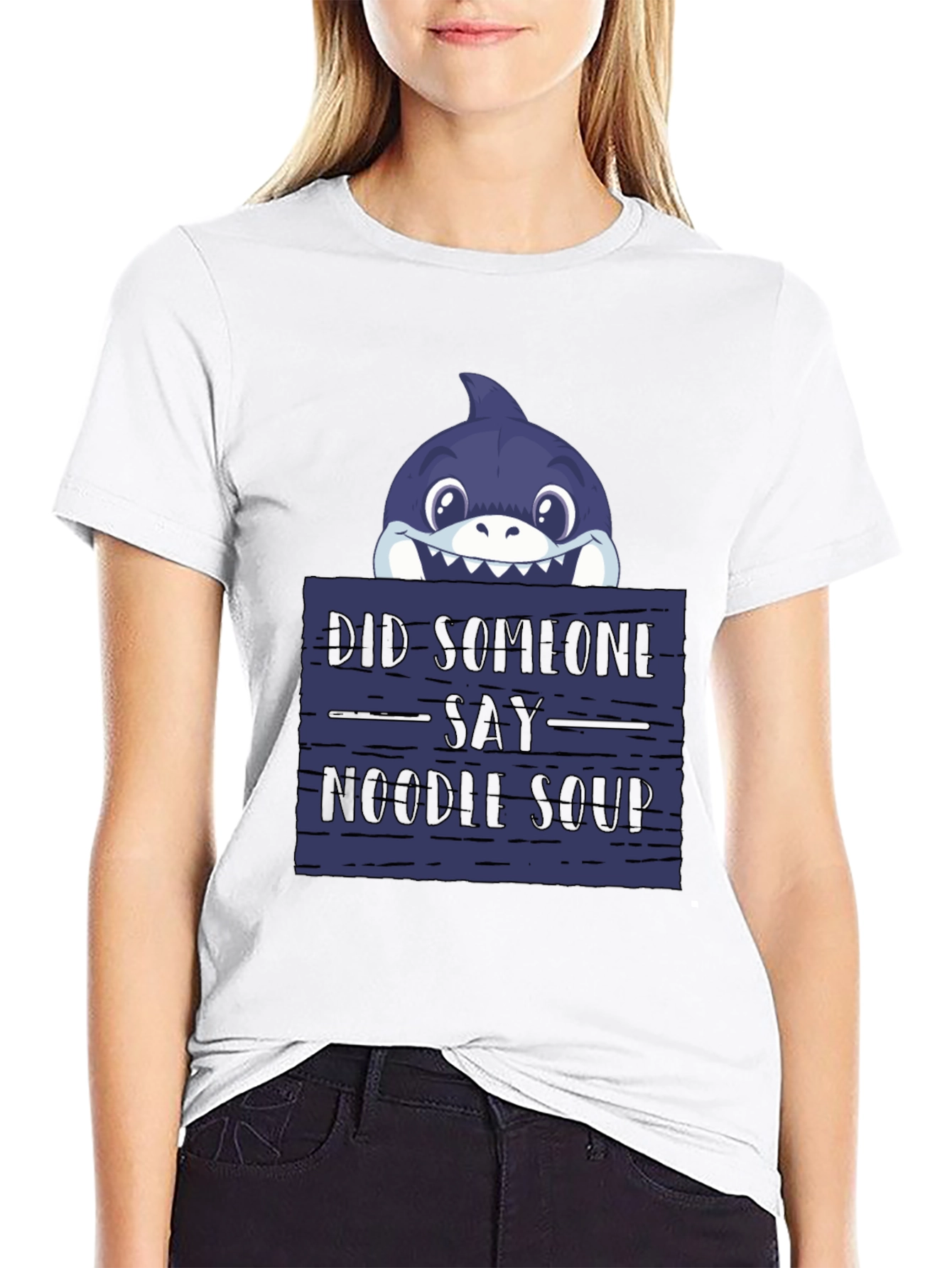 Noodle Soup Shark T-Shirt - Funny Graphic Tee
