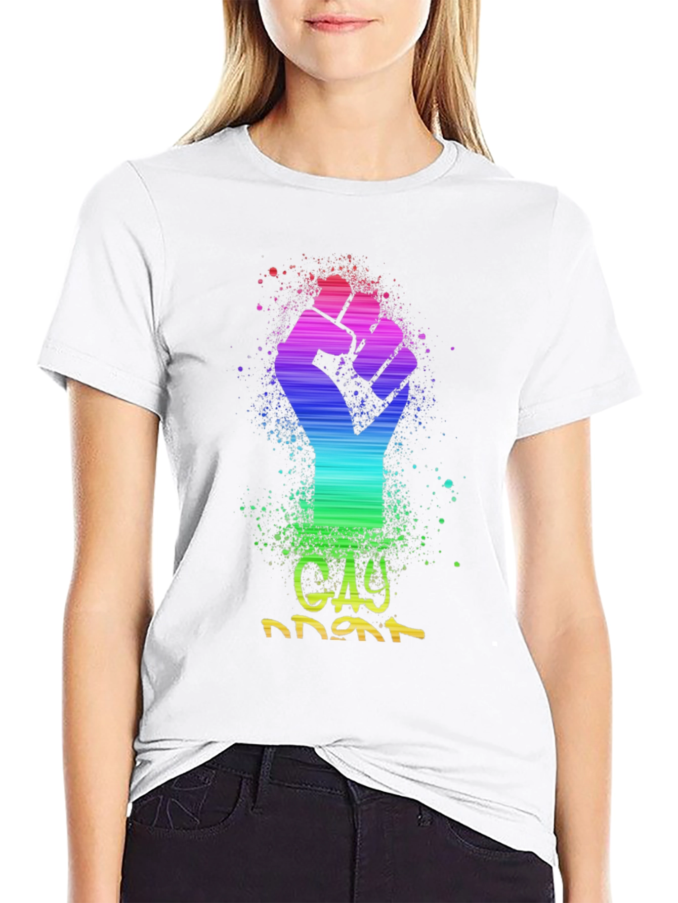 Rainbow Gay Power Fist T-Shirt - Pride Tee