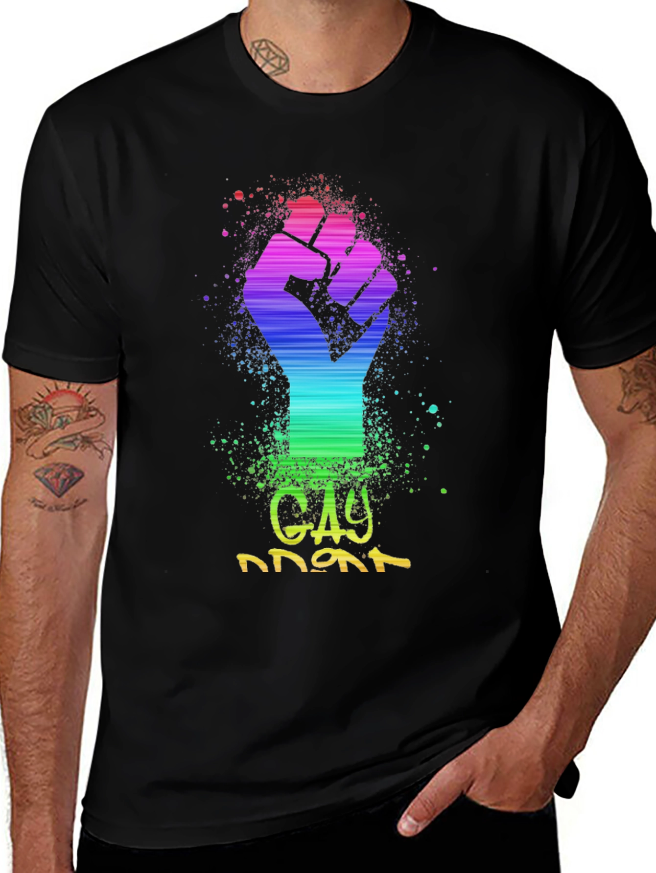 Rainbow Gay Power Fist T-Shirt - Pride Tee