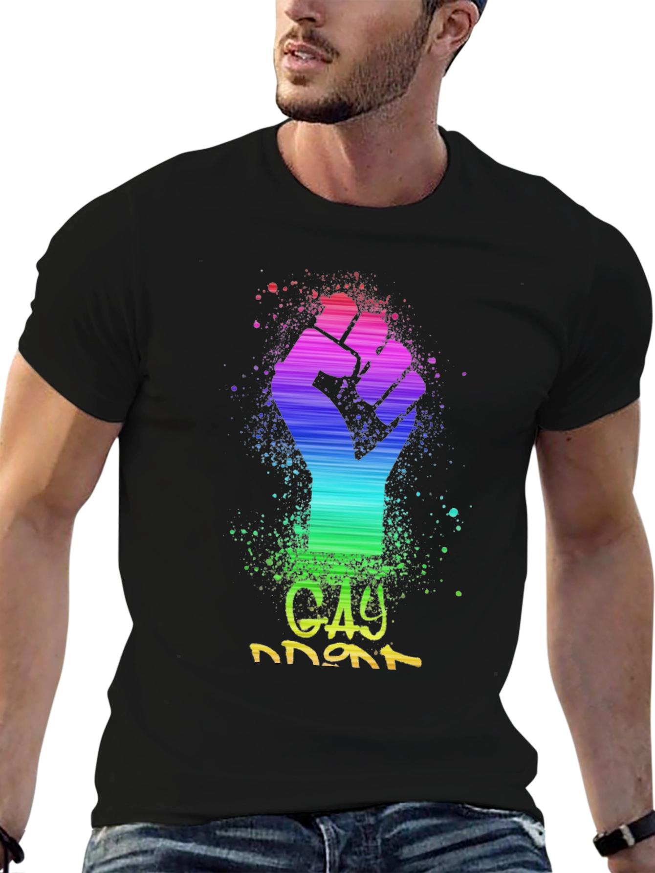Rainbow Gay Power Fist T-Shirt - Pride Tee