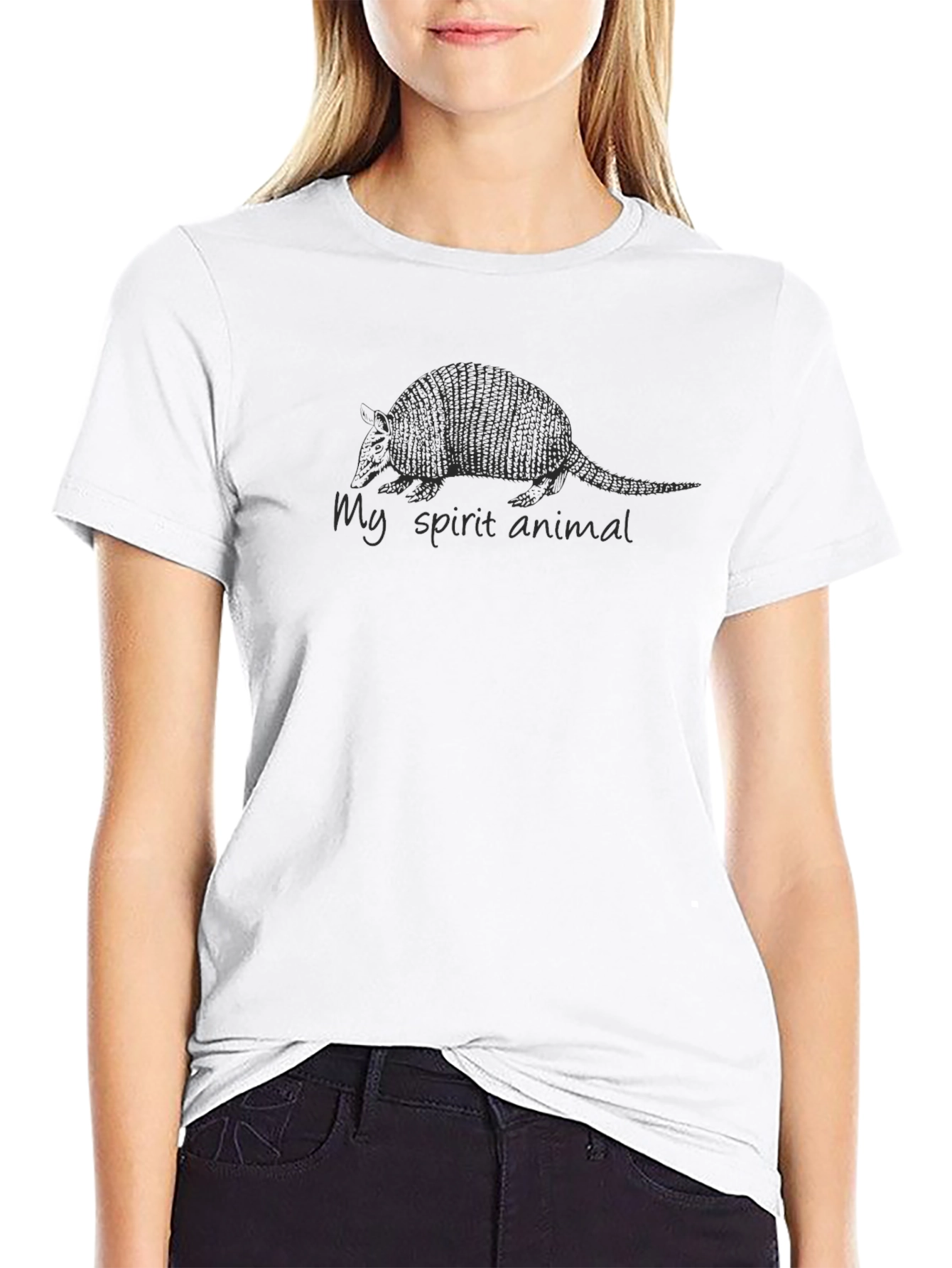 Armadillo Spirit Animal Graphic Tee - Black