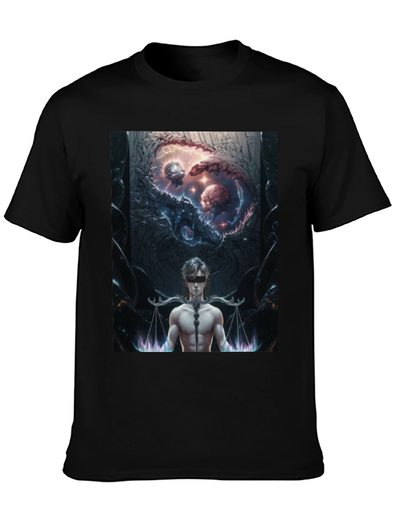 Libra Scales Man Black T-Shirt