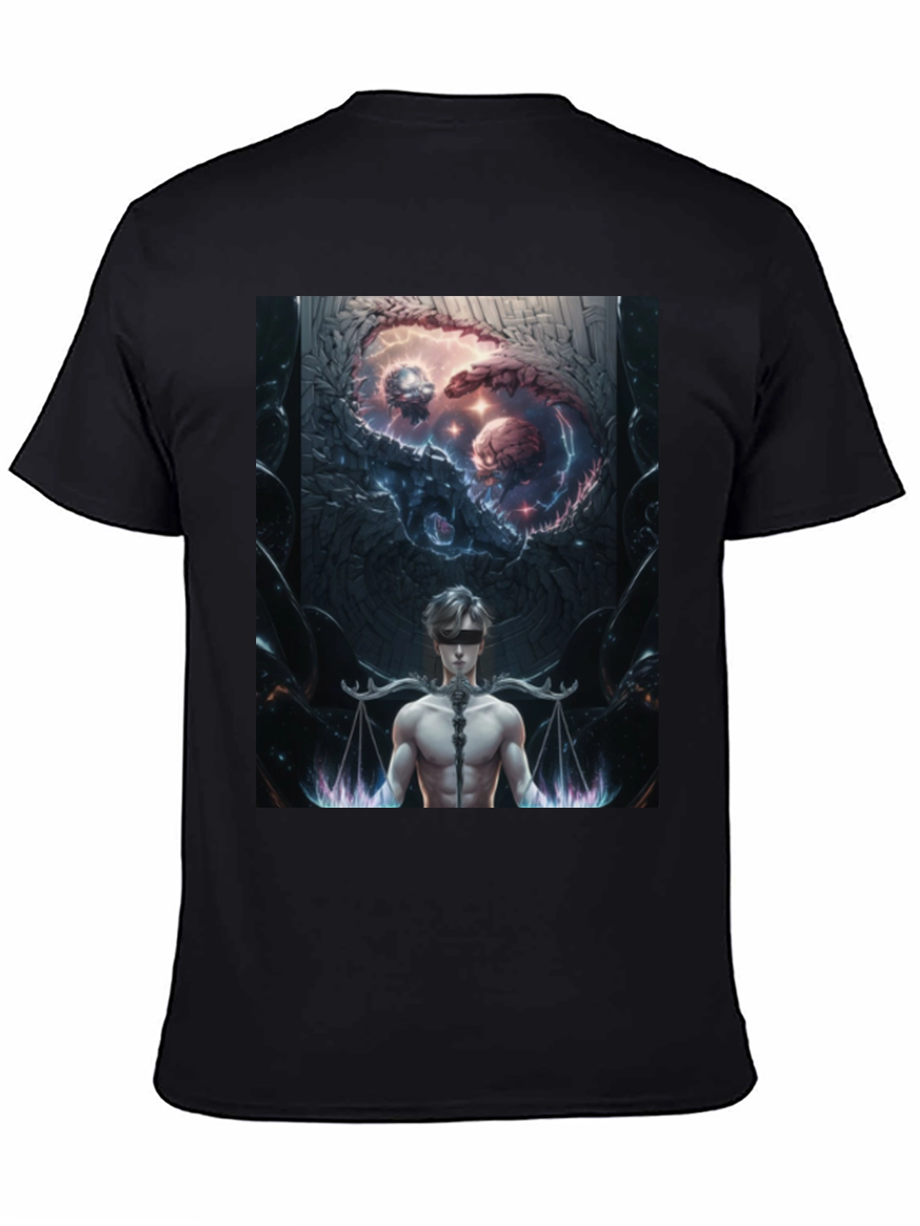 Libra Scales Man Black T-Shirt