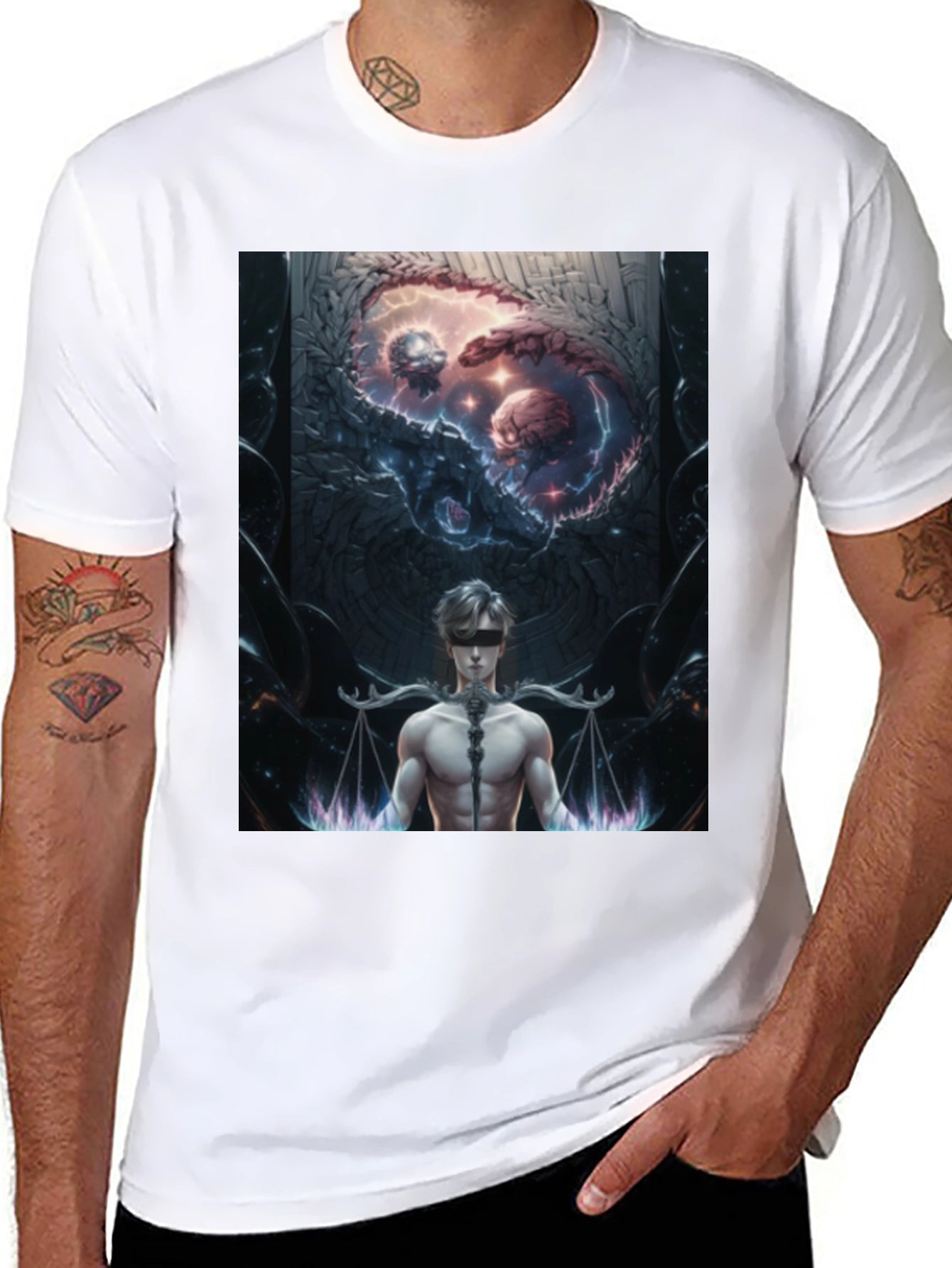 Libra Scales Man Black T-Shirt