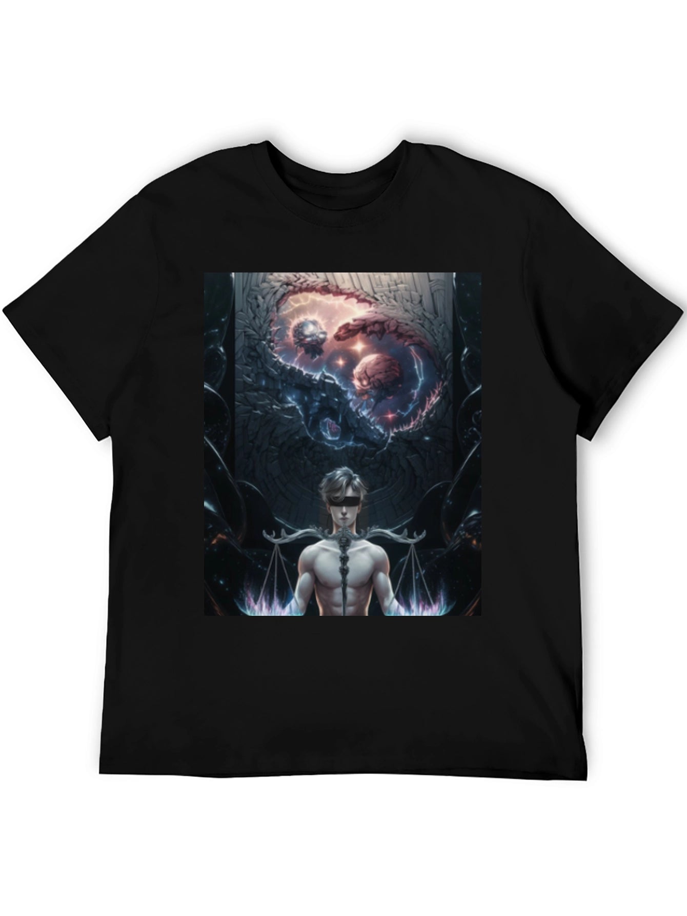 Libra Scales Man Black T-Shirt