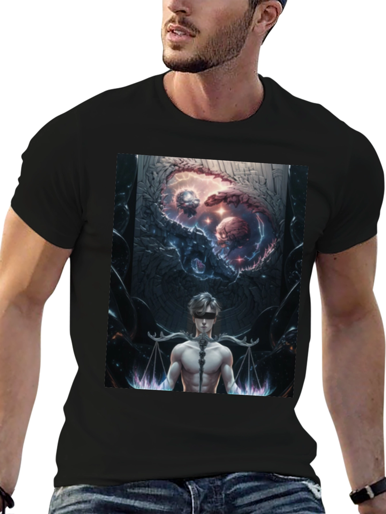 Libra Scales Man Black T-Shirt