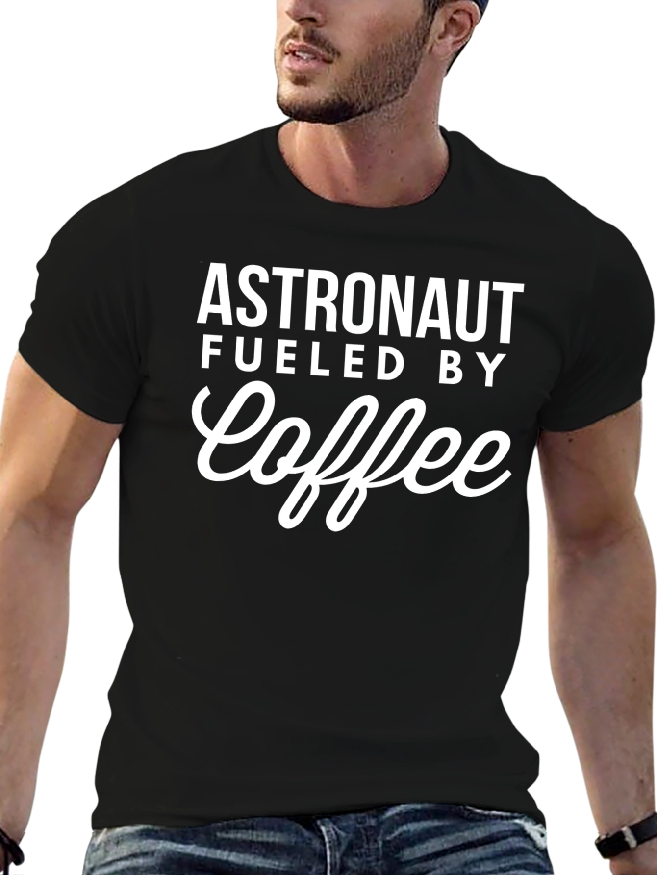 Astronaut Fueled By Coffee Graphic Tee