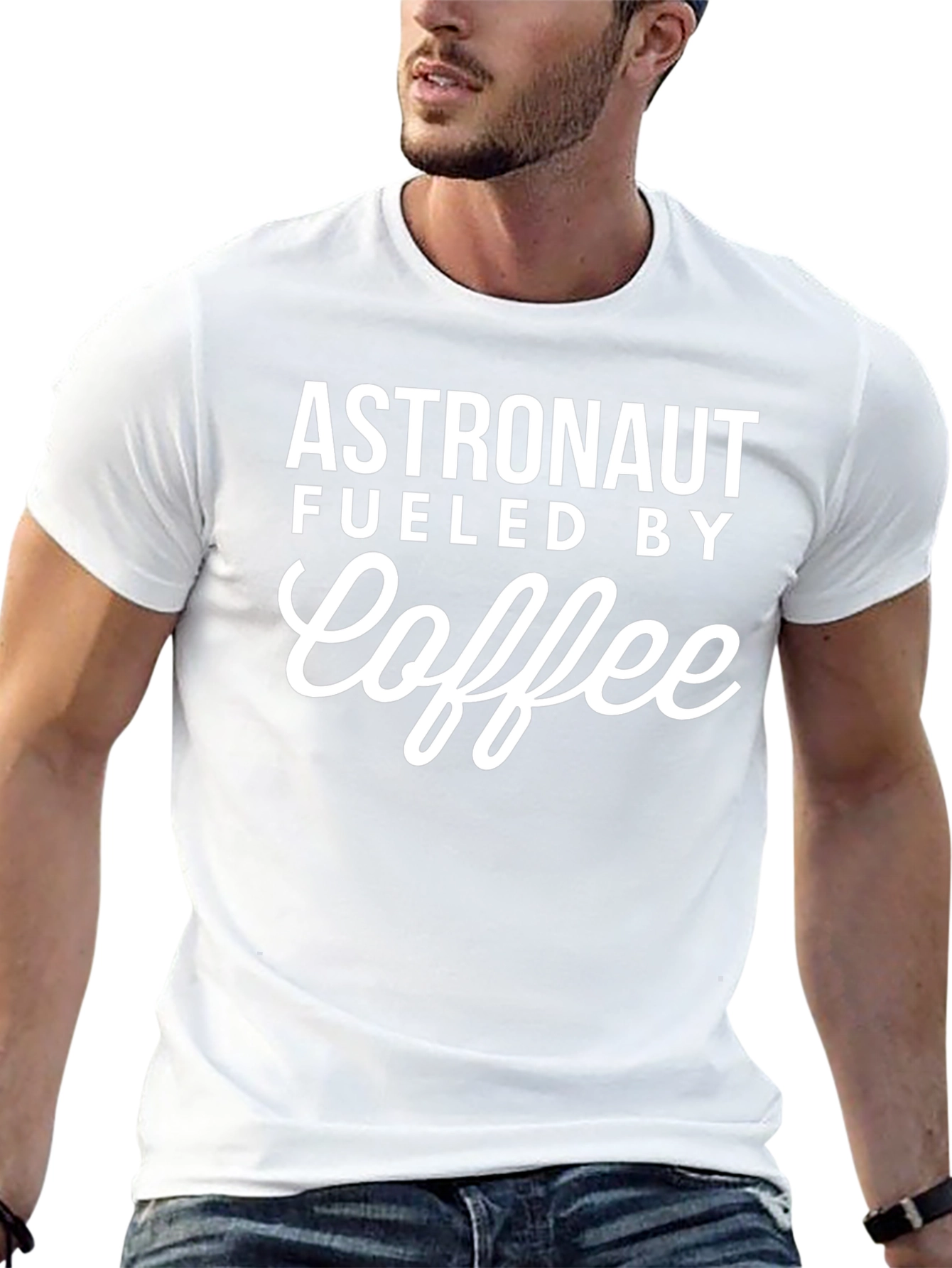 Astronaut Fueled By Coffee Graphic Tee