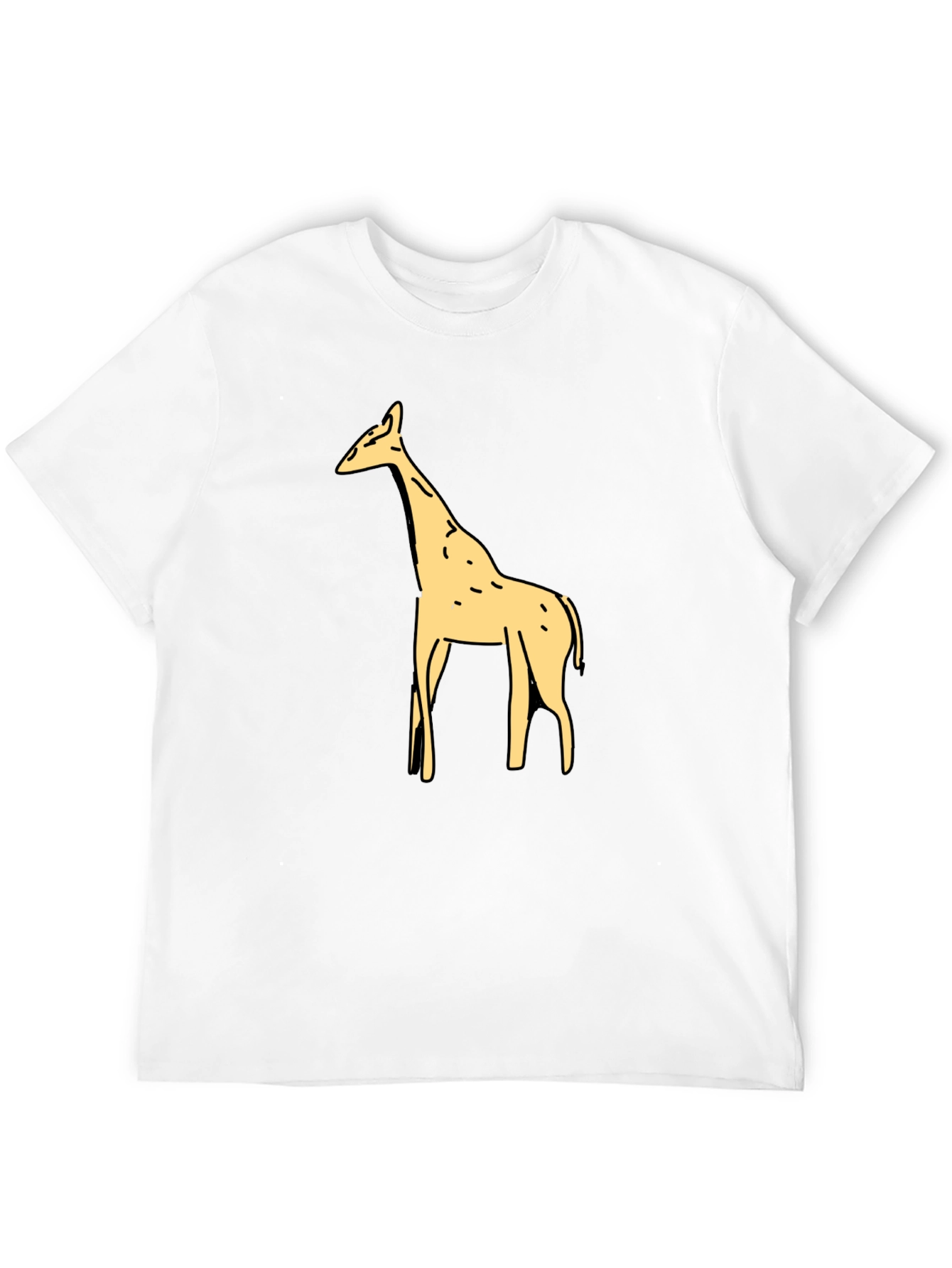 Giraffe Graphic Tee - Black Cotton T-Shirt