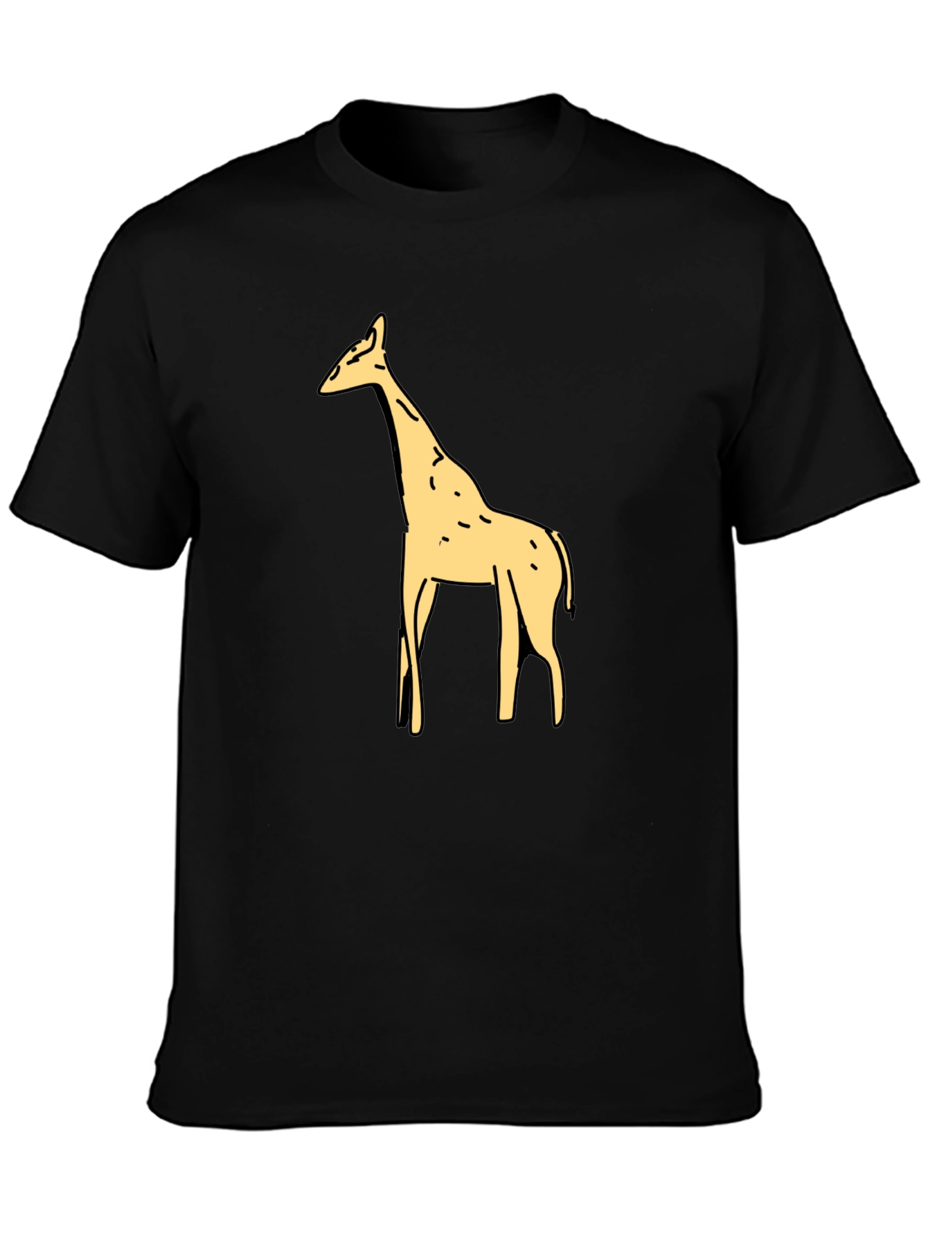 Giraffe Graphic Tee - Black Cotton T-Shirt