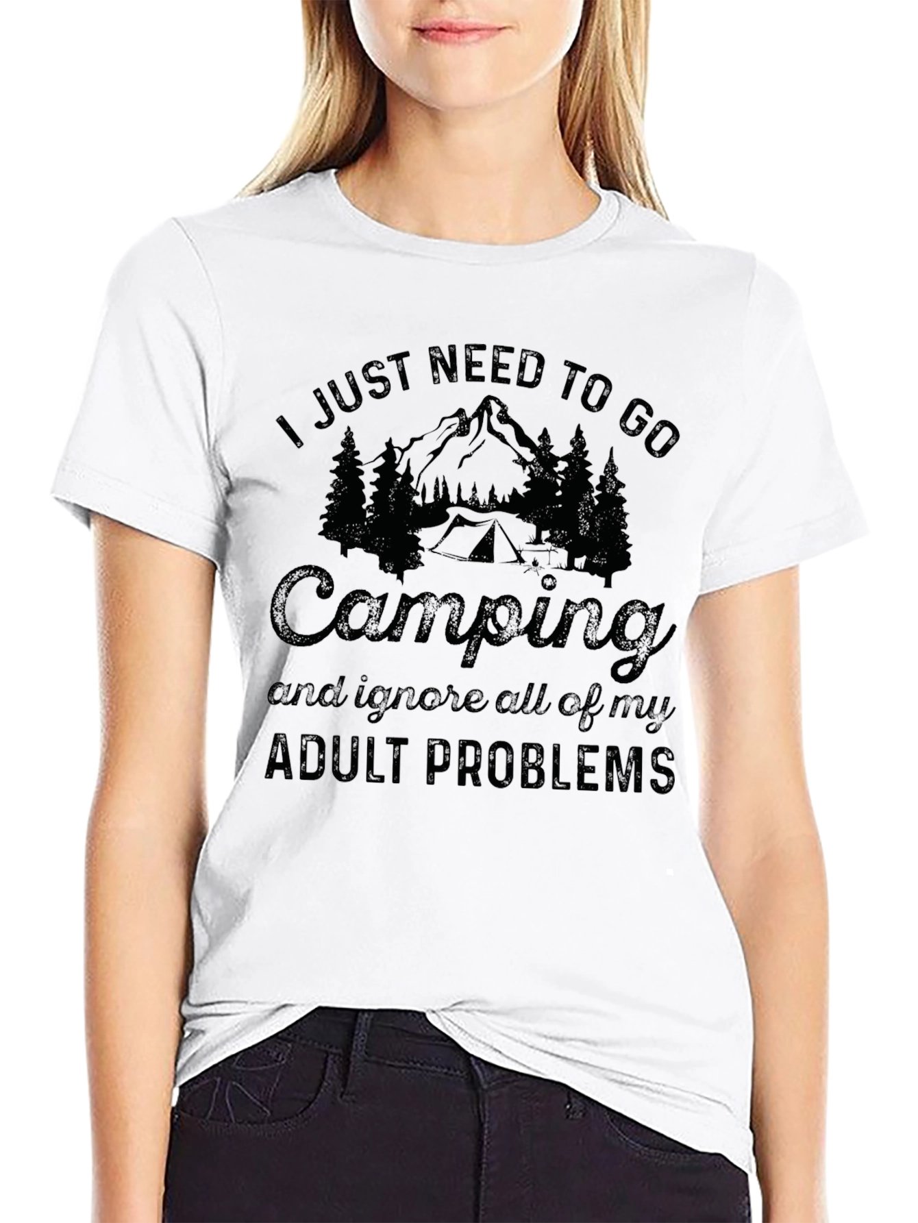 Camping Adult Problems T-Shirt - Black