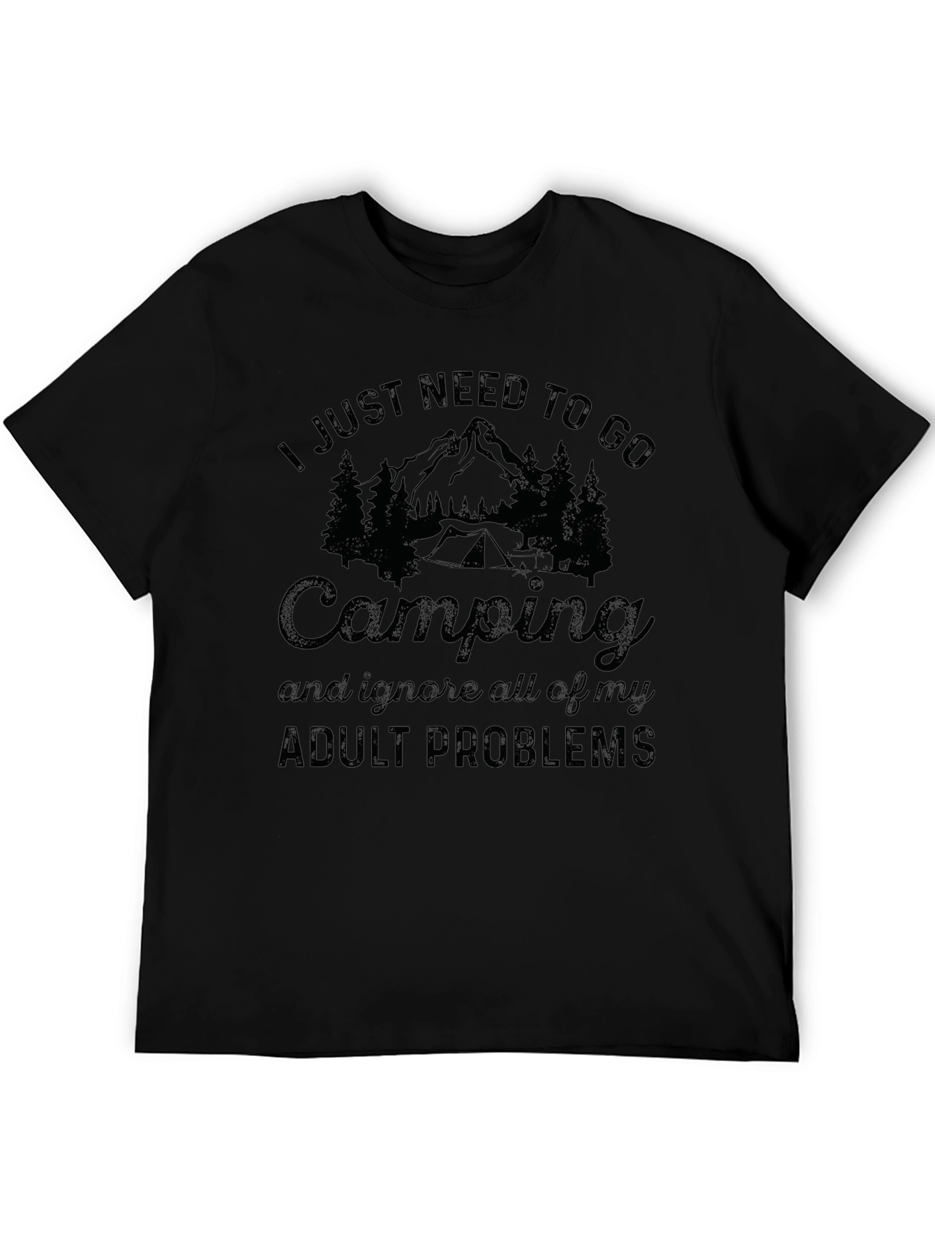 Camping Adult Problems T-Shirt - Black