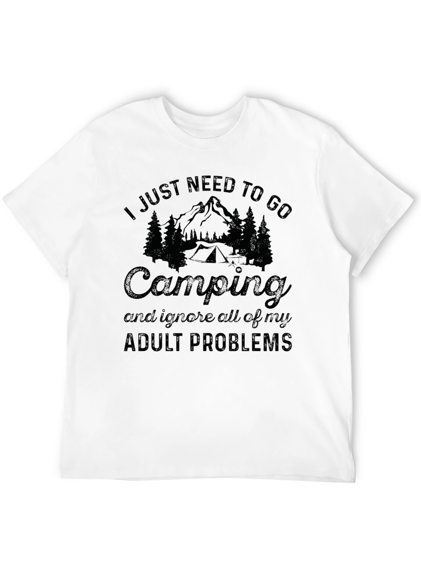 Camping Adult Problems T-Shirt - Black