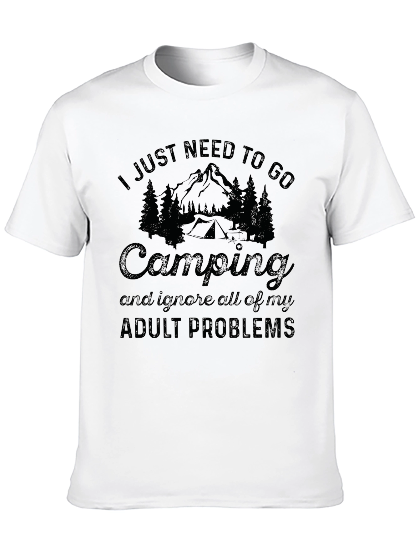 Camping Adult Problems T-Shirt - Black