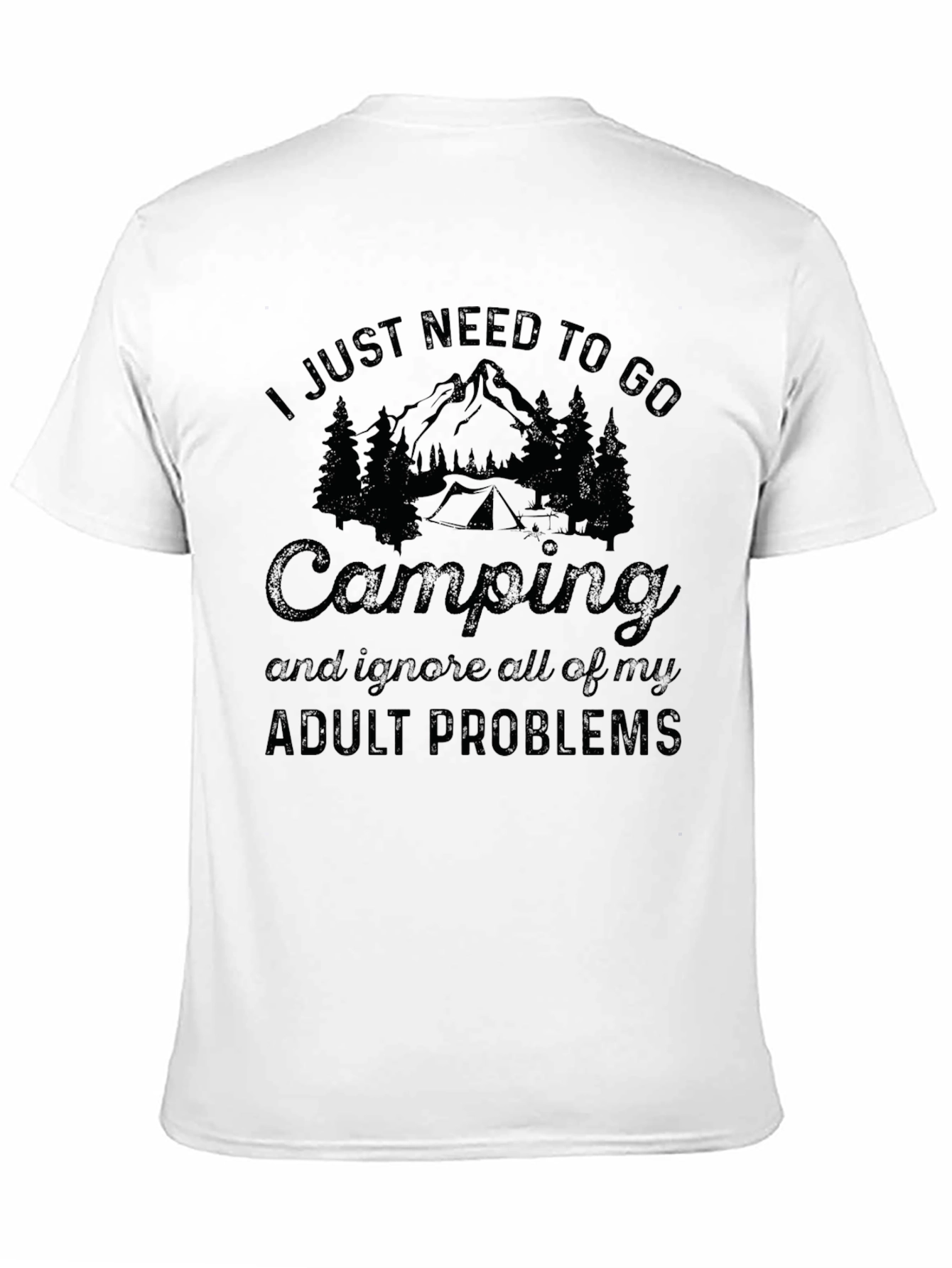 Camping Adult Problems T-Shirt - Black