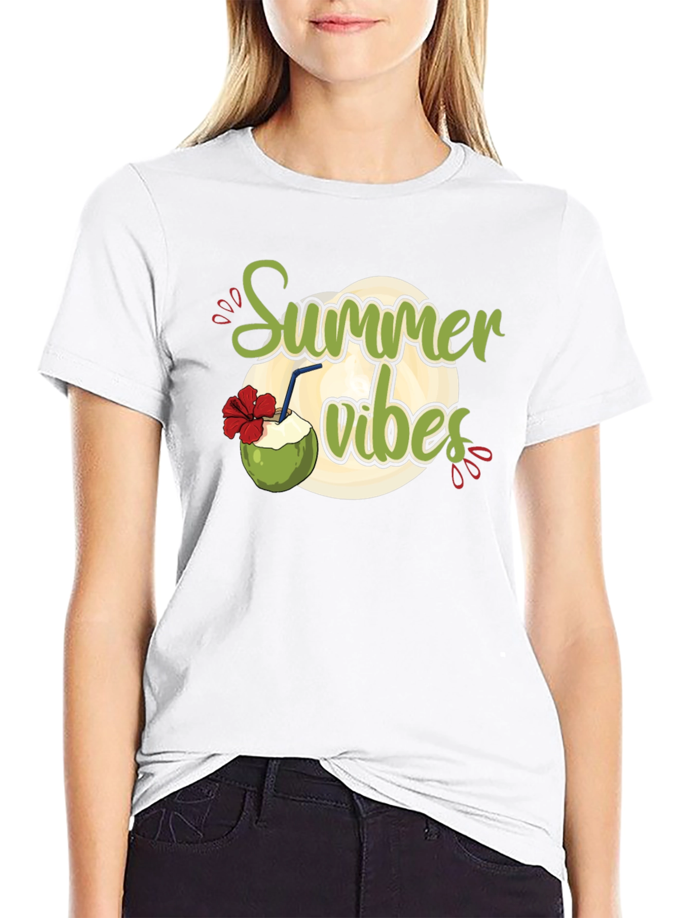 Summer Vibes Graphic Black T-Shirt