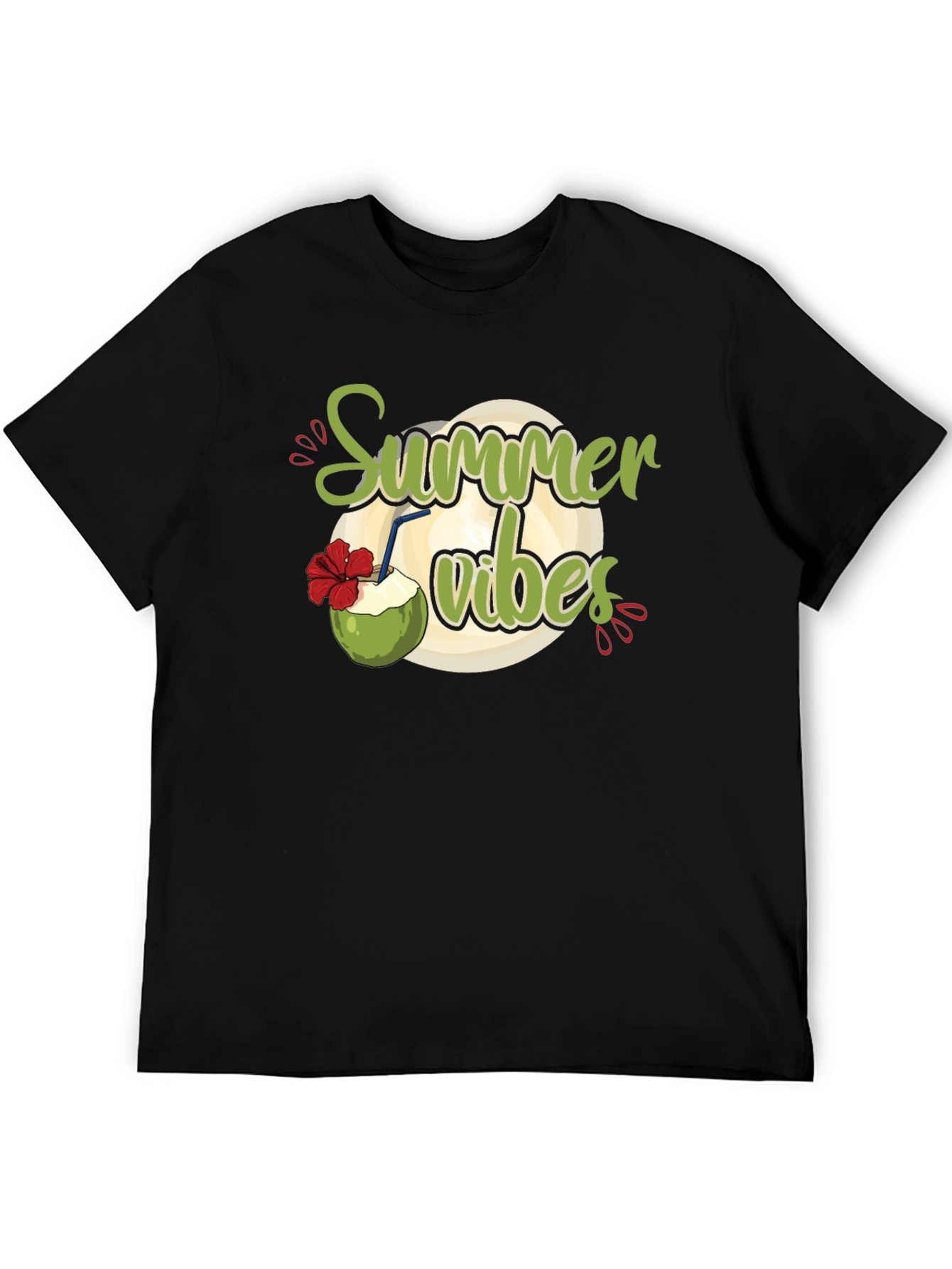 Summer Vibes Graphic Black T-Shirt