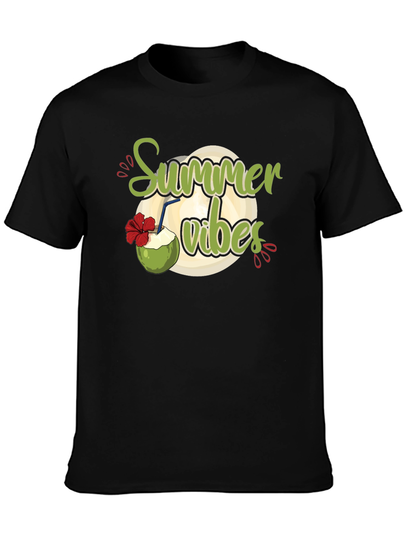 Summer Vibes Graphic Black T-Shirt