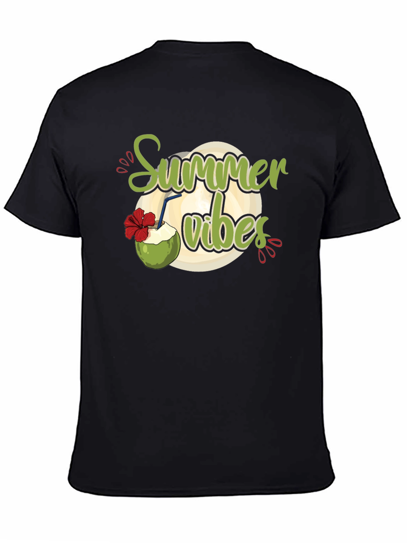 Summer Vibes Graphic Black T-Shirt