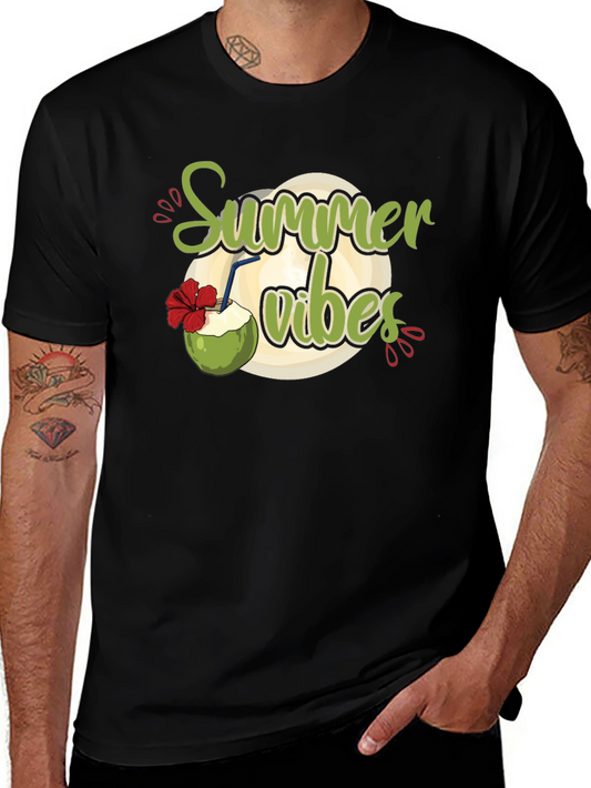 Summer Vibes Graphic Black T-Shirt