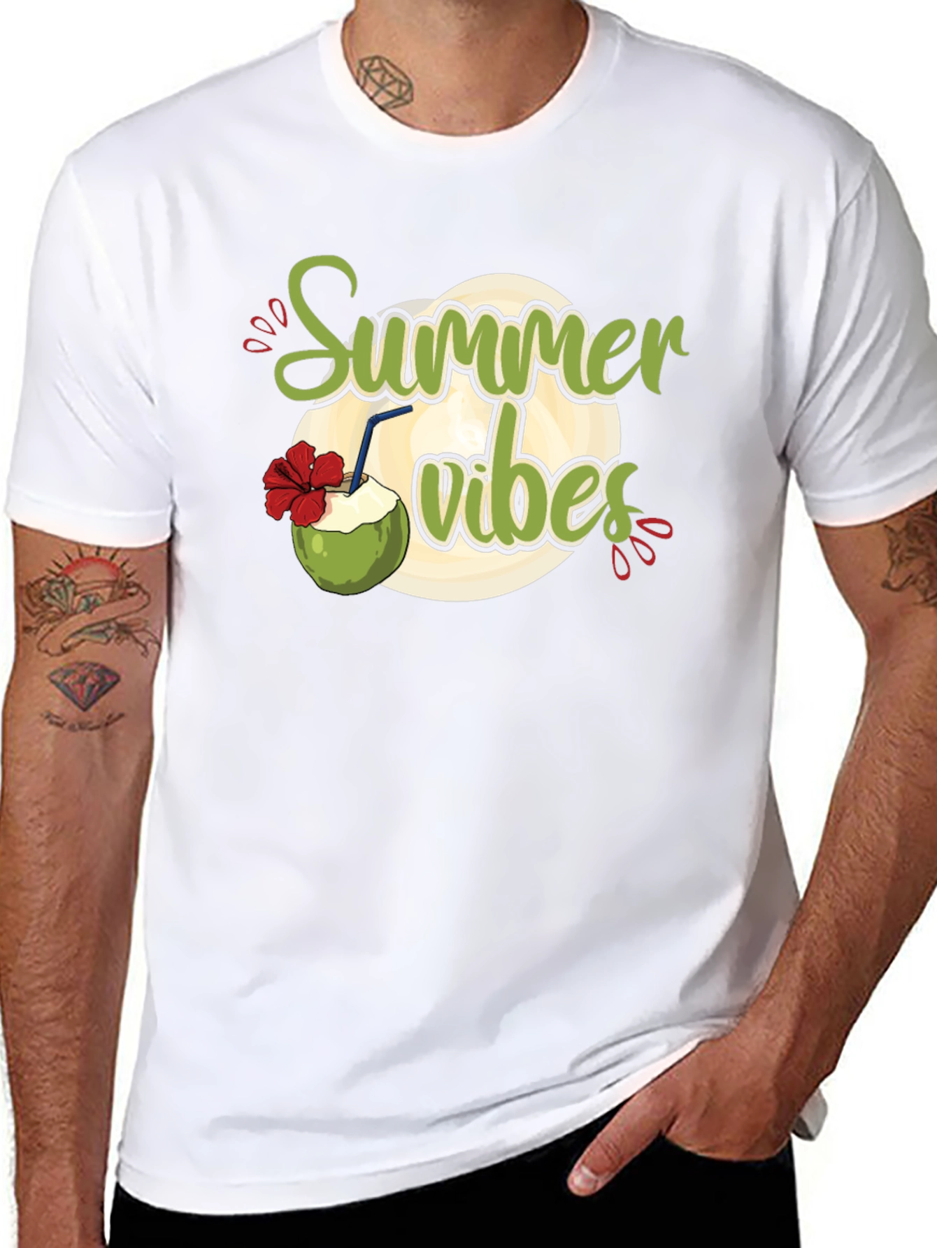 Summer Vibes Graphic Black T-Shirt