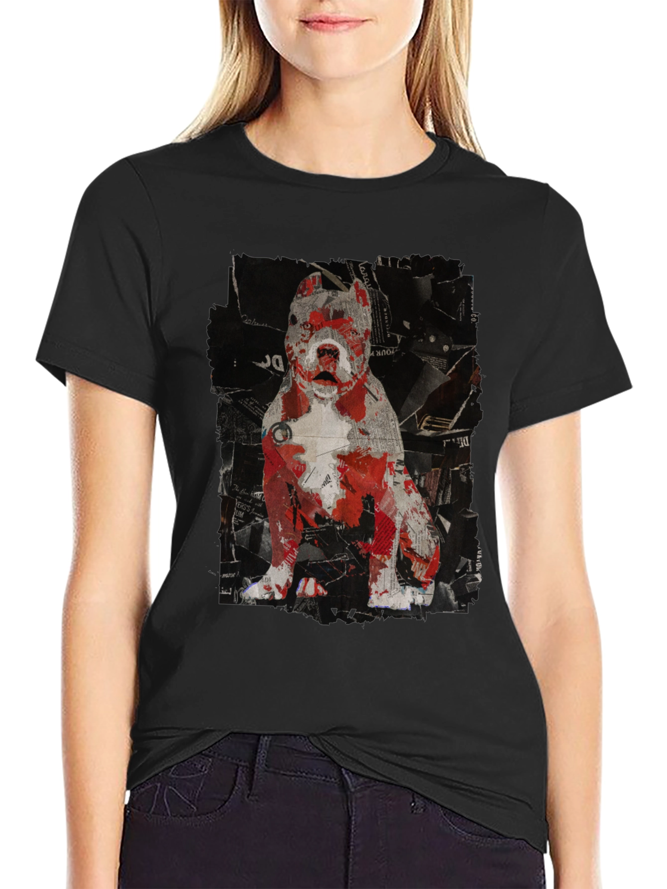 Abstract Red Dog T-Shirt – Artistic Dog Lover Graphic Tee Gift