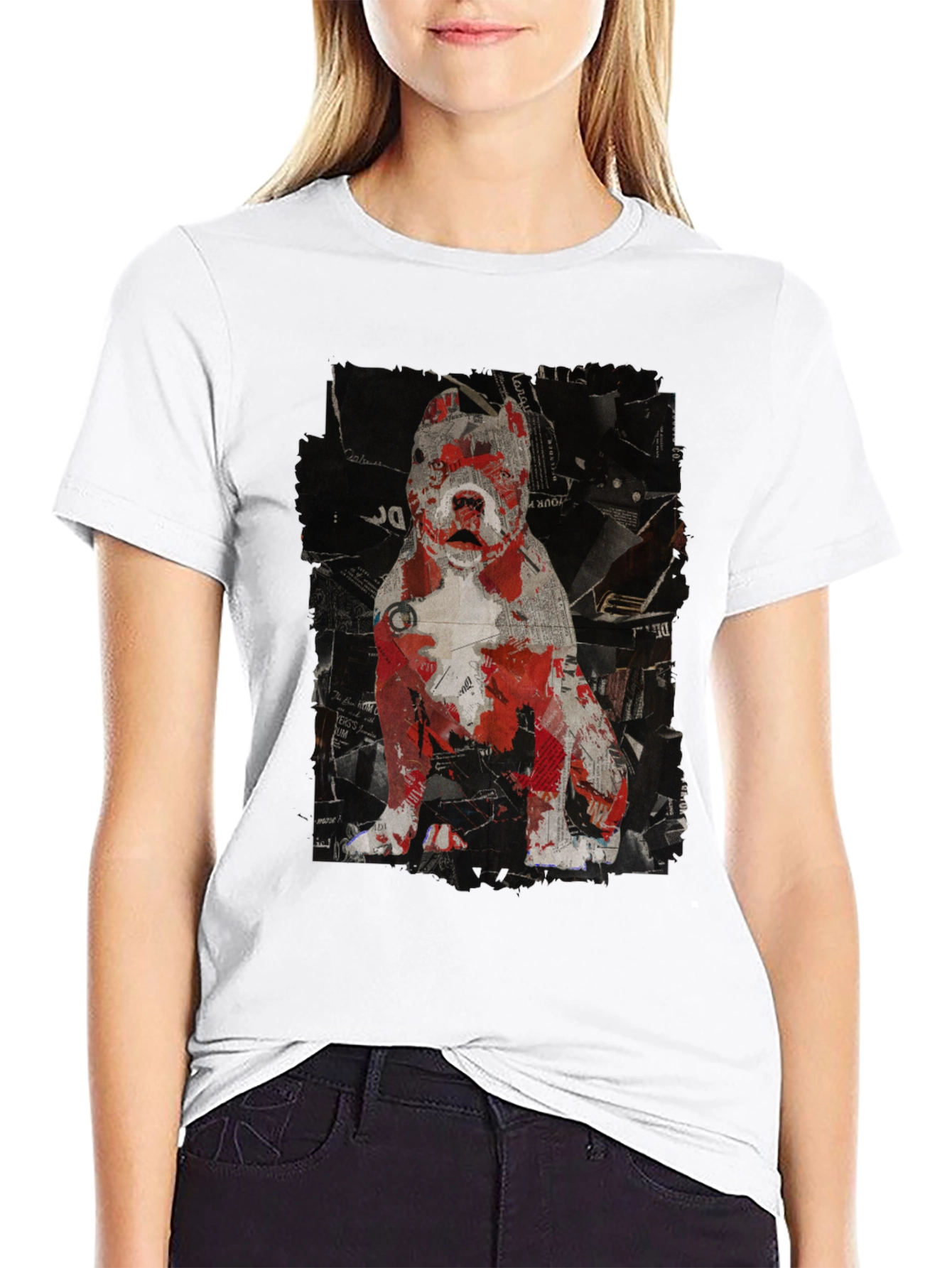 Abstract Red Dog T-Shirt – Artistic Dog Lover Graphic Tee Gift