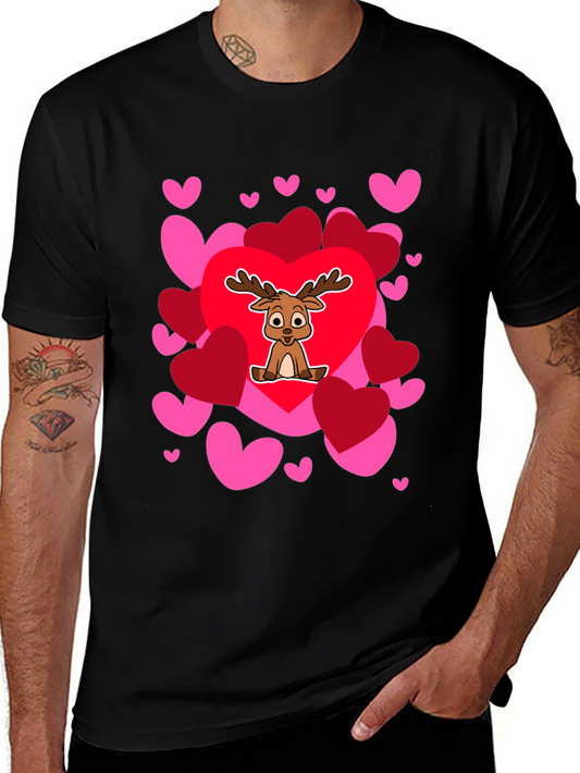 Reindeer Love Heart Valentines Day T-Shirt