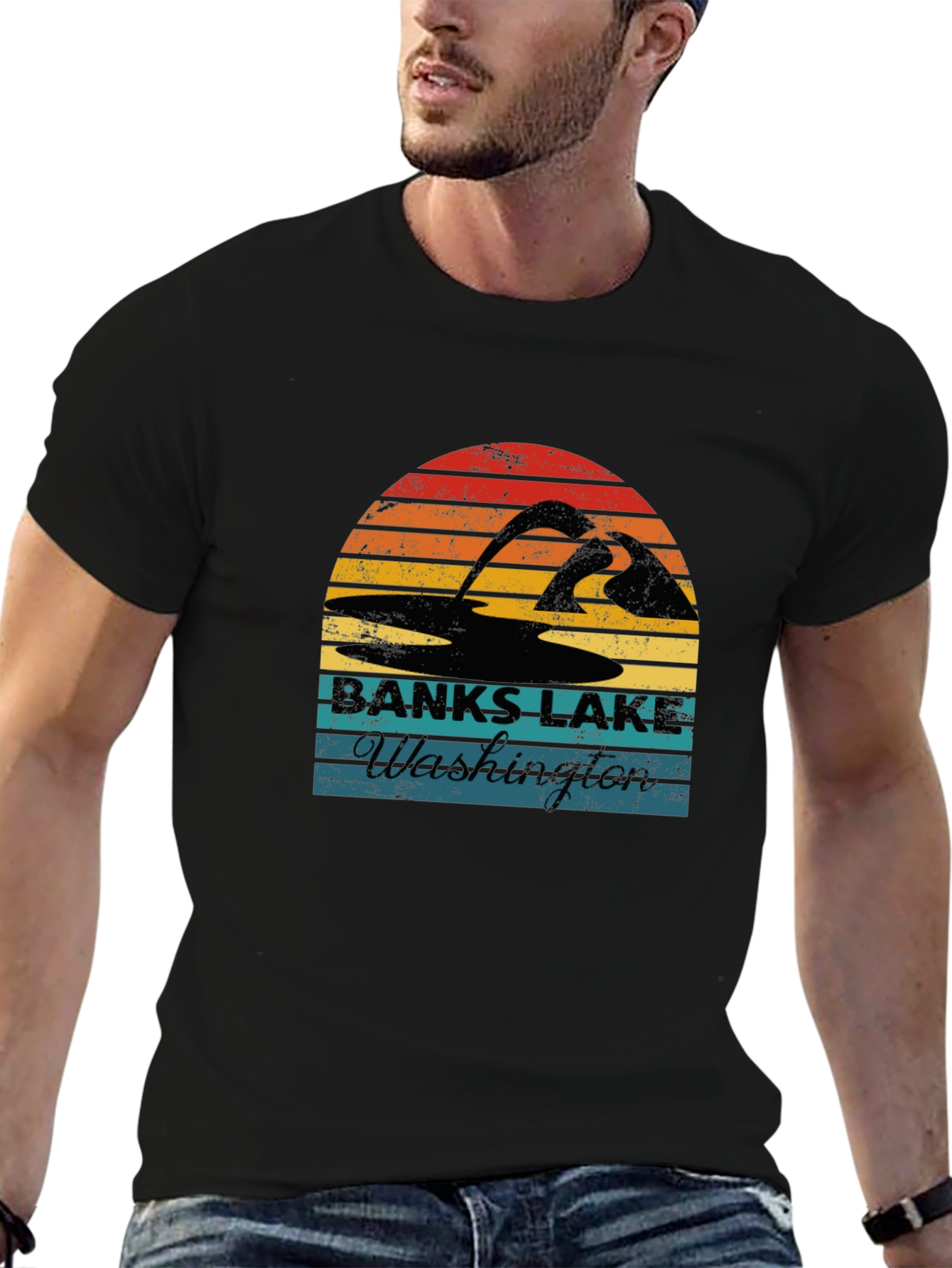 Banks Lake Washington Retro T-Shirt