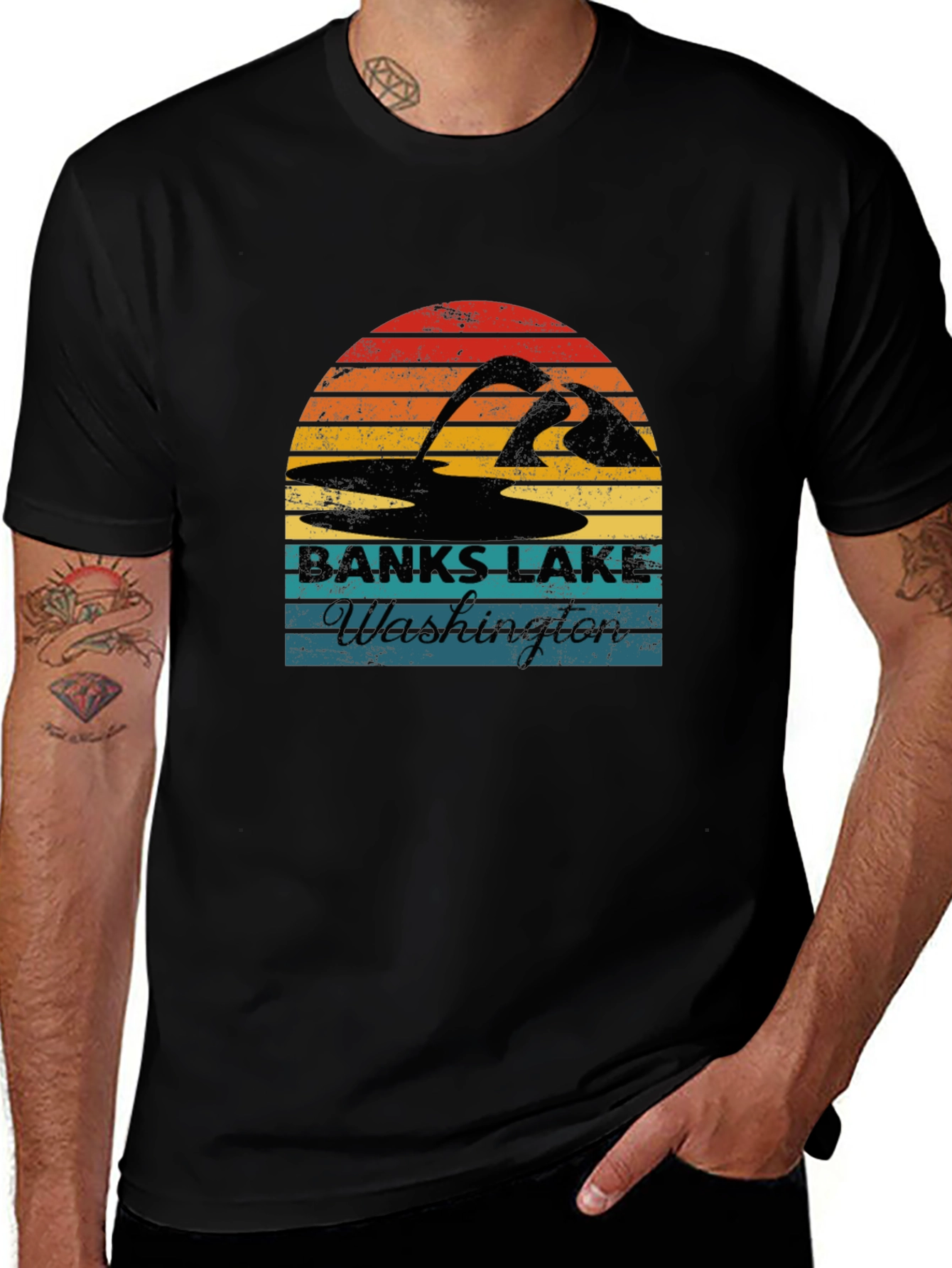 Banks Lake Washington Retro T-Shirt
