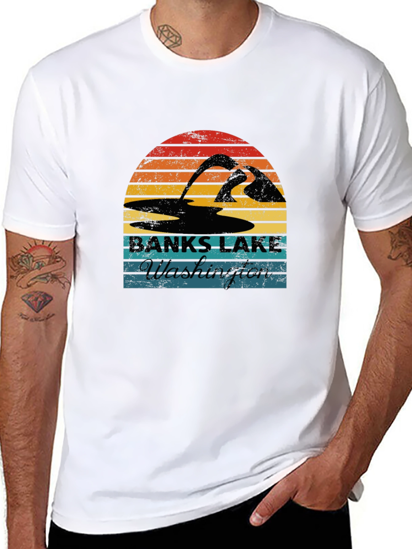 Banks Lake Washington Retro T-Shirt