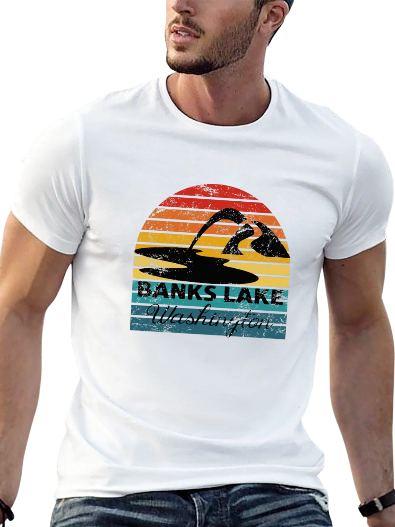 Banks Lake Washington Retro T-Shirt