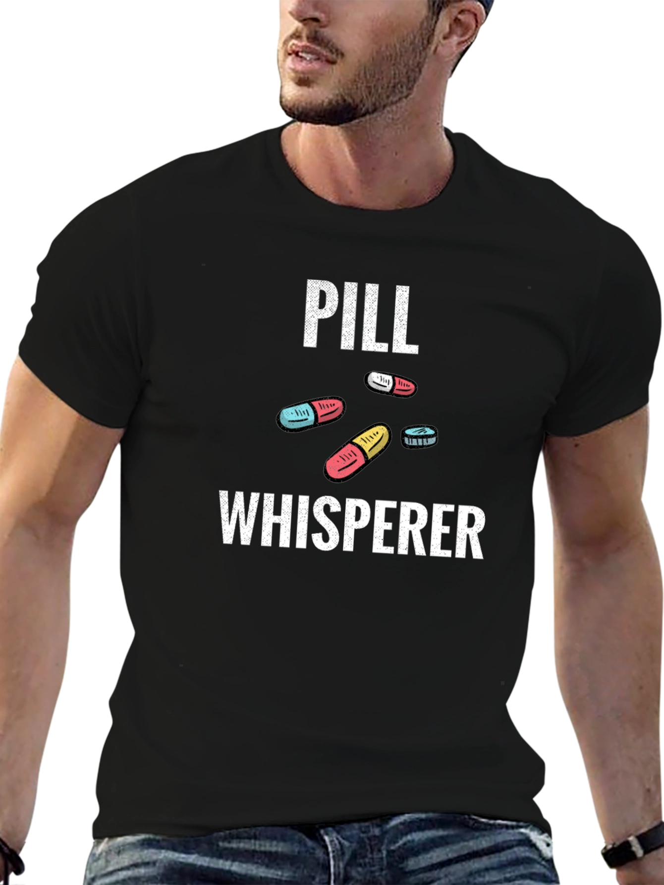 Pill Whisperer Graphic Tee - Black Cotton T-Shirt