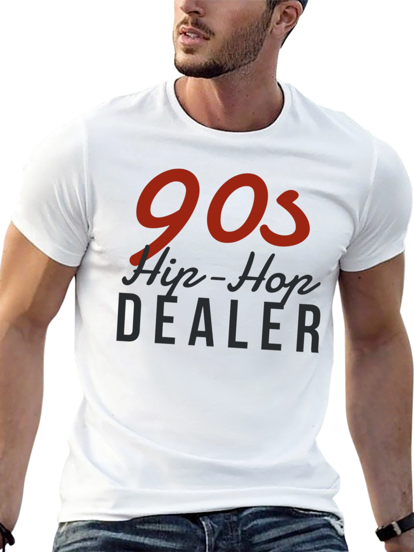 90s Hip-Hop Dealer Black Graphic T-Shirt