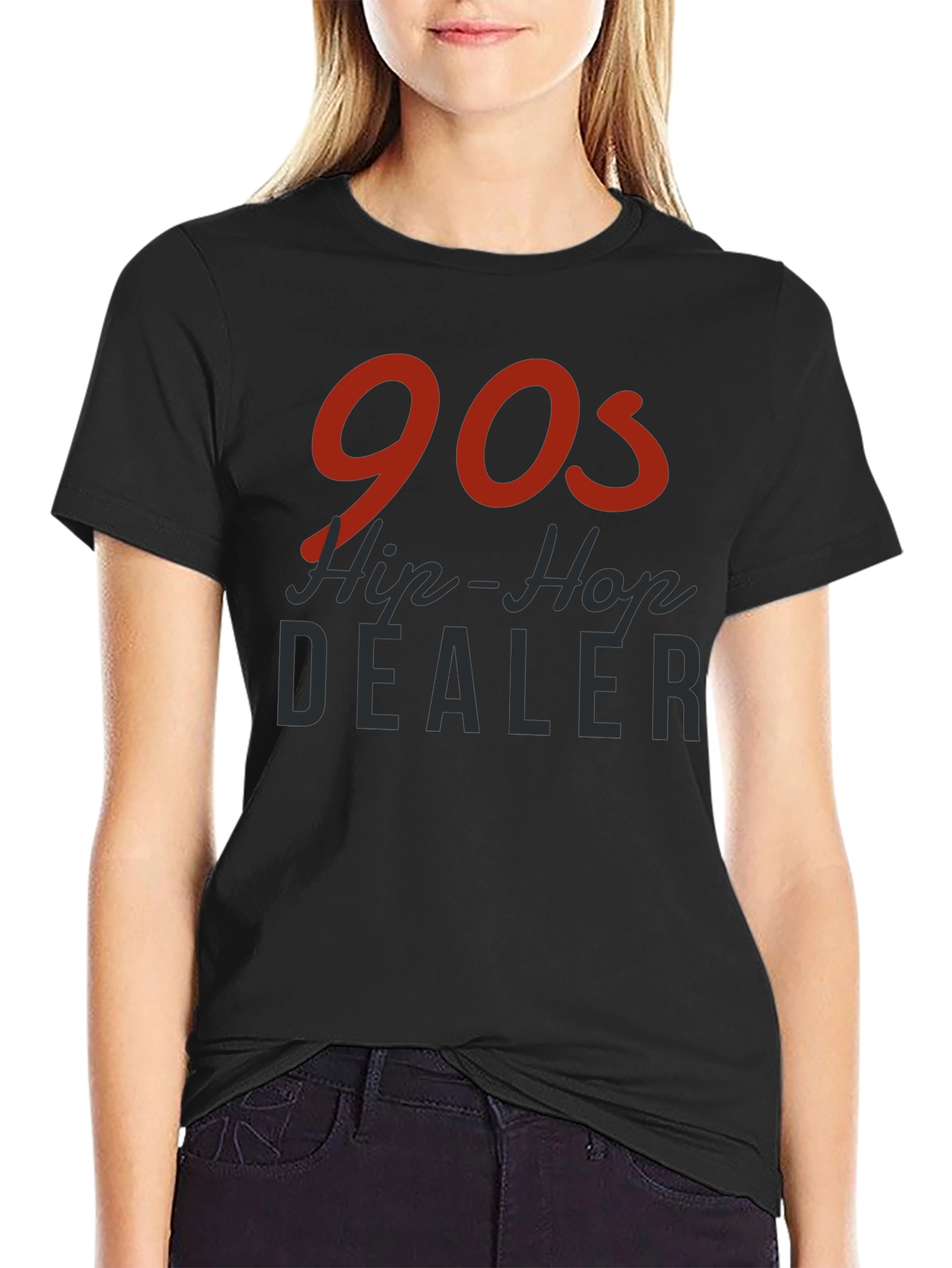 90s Hip-Hop Dealer Black Graphic T-Shirt