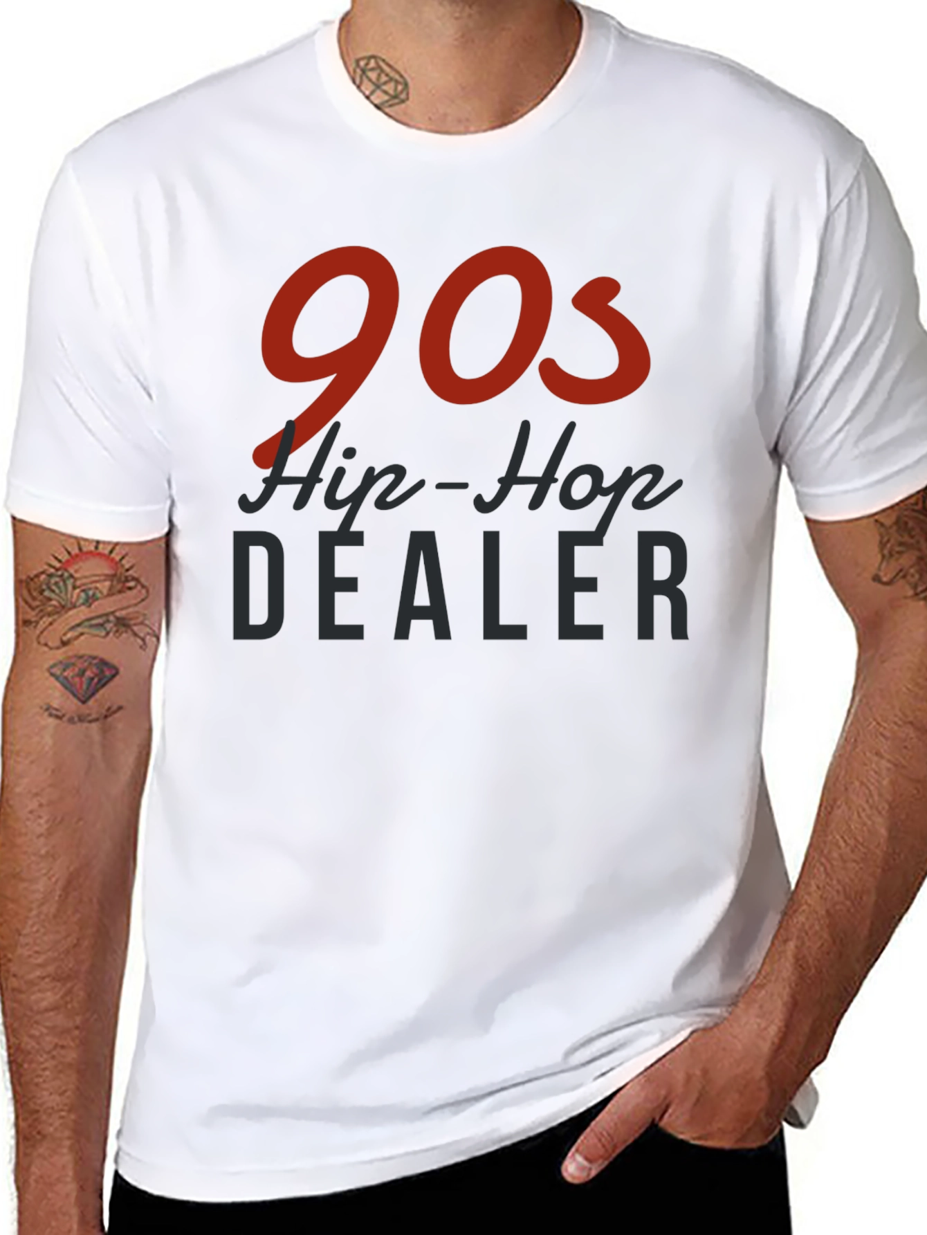 90s Hip-Hop Dealer Black Graphic T-Shirt