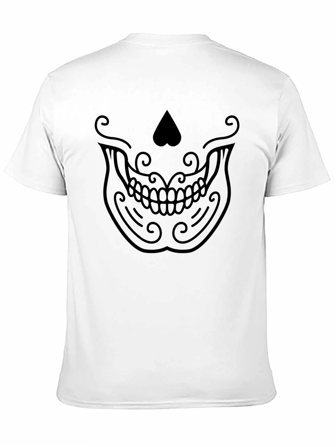 Skull Face Graphic Tee - Black