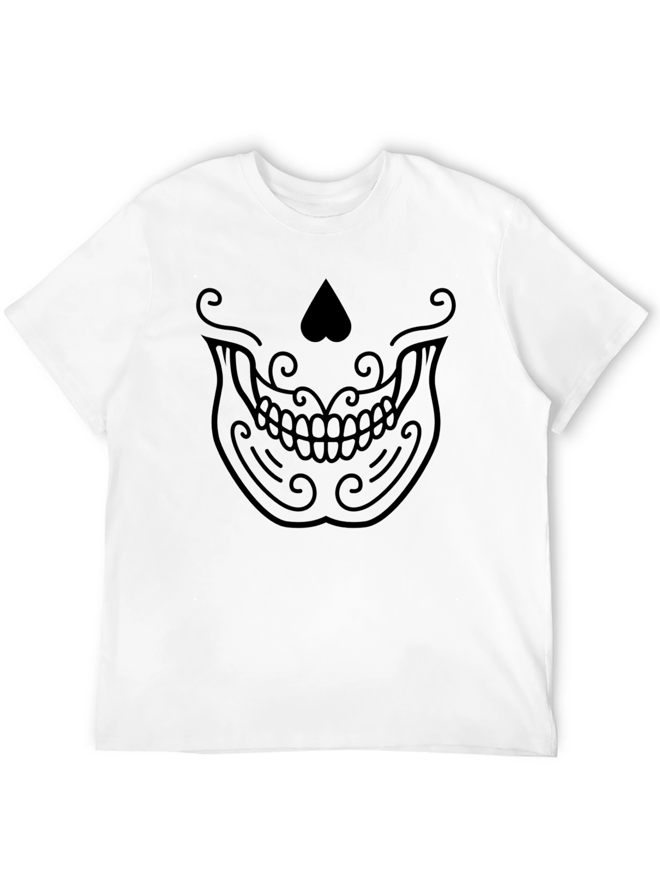 Skull Face Graphic Tee - Black
