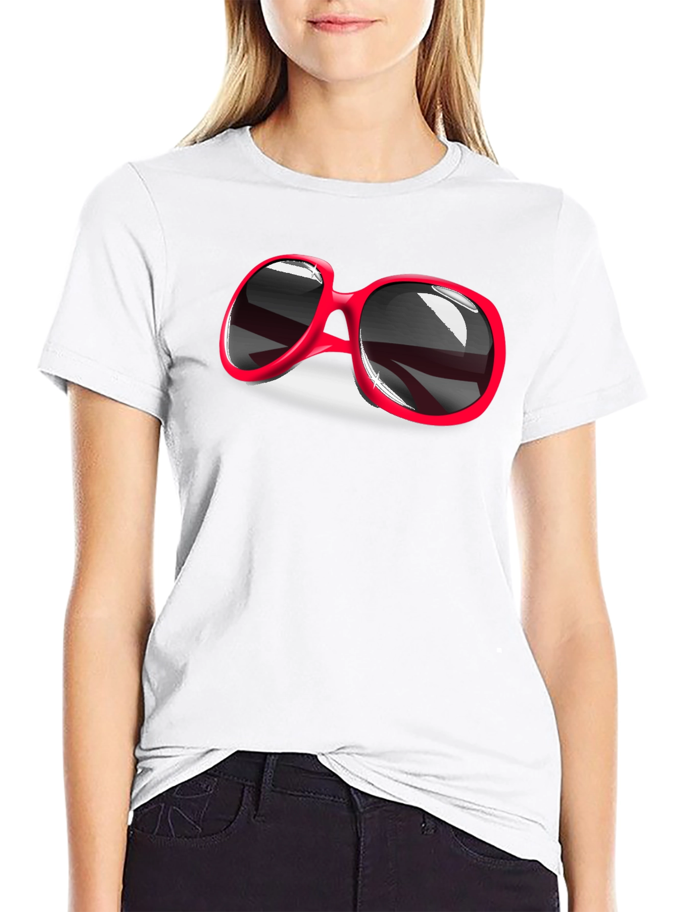 Retro Red Sunglasses Graphic T-Shirt - Cool & Stylish