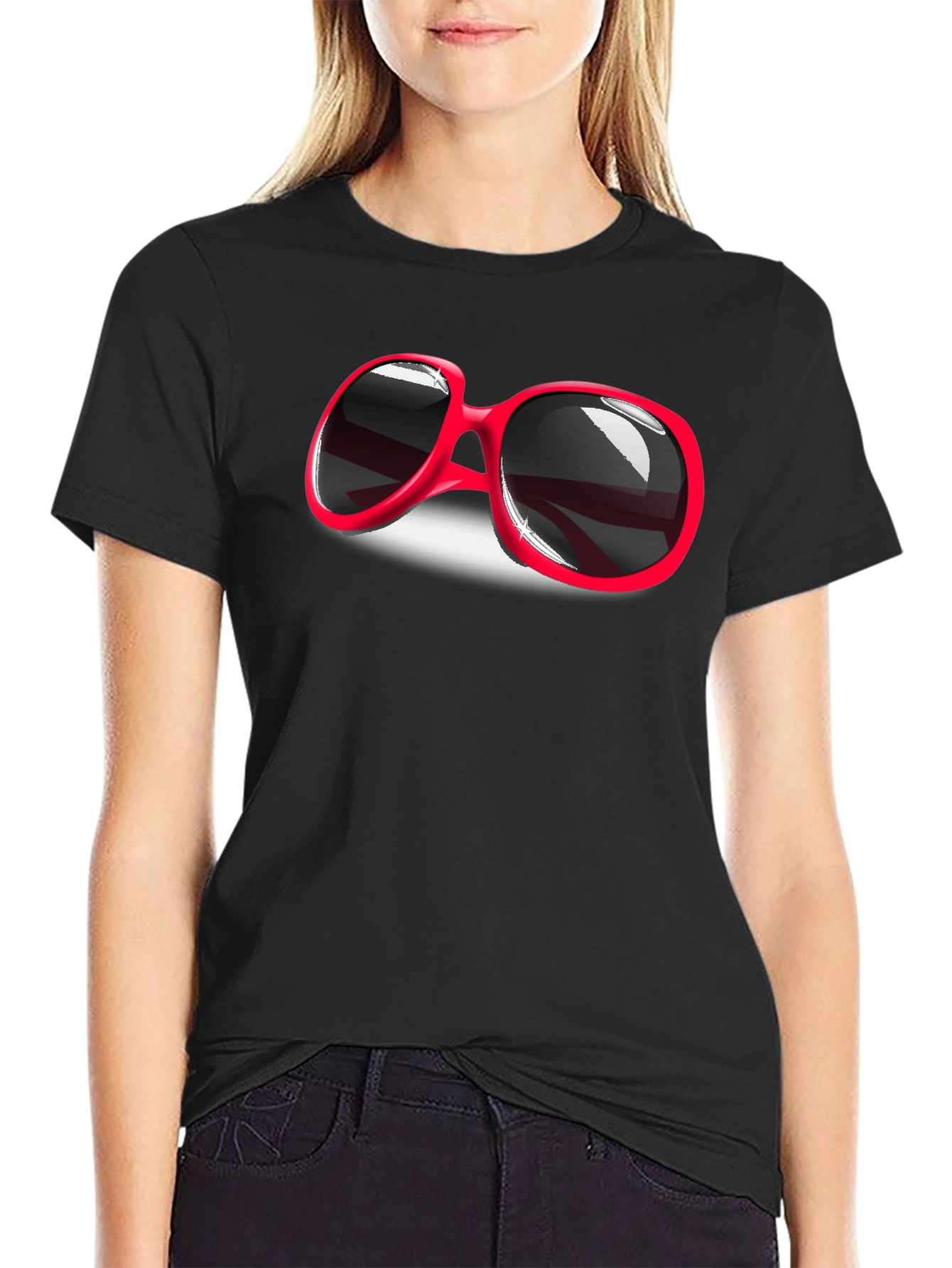 Retro Red Sunglasses Graphic T-Shirt - Cool & Stylish