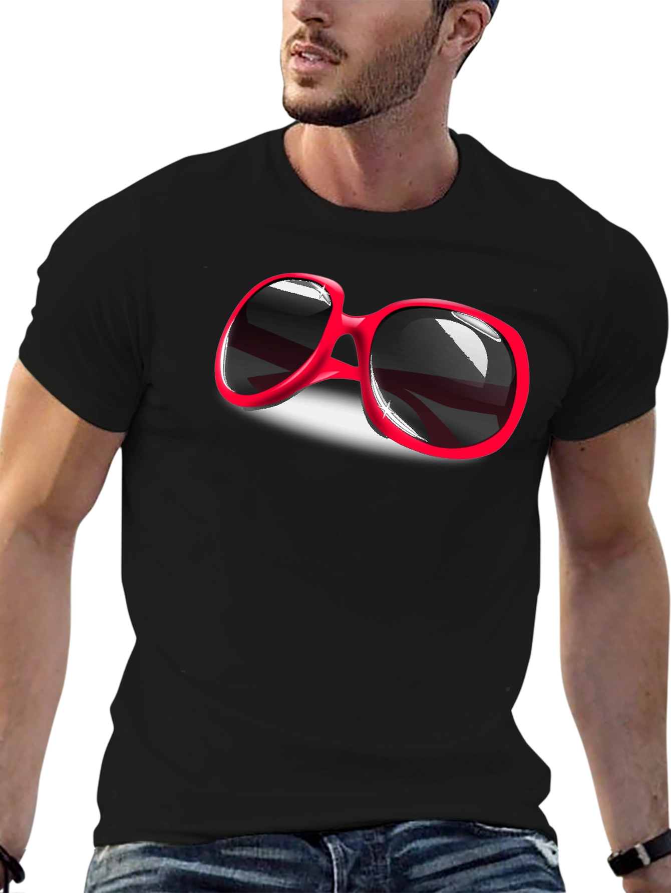 Retro Red Sunglasses Graphic T-Shirt - Cool & Stylish